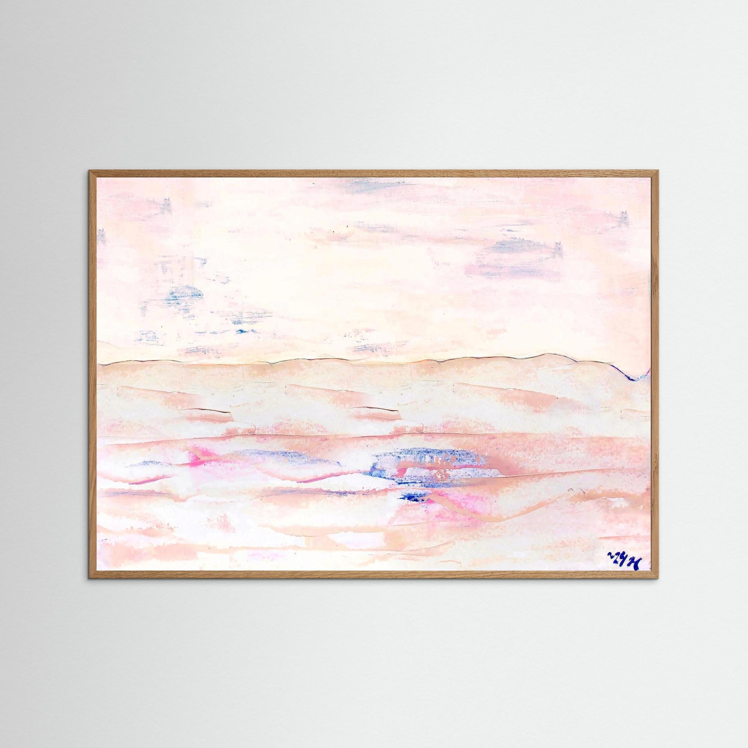 Fine Art Paper Print: "White sand beach" dusty pink