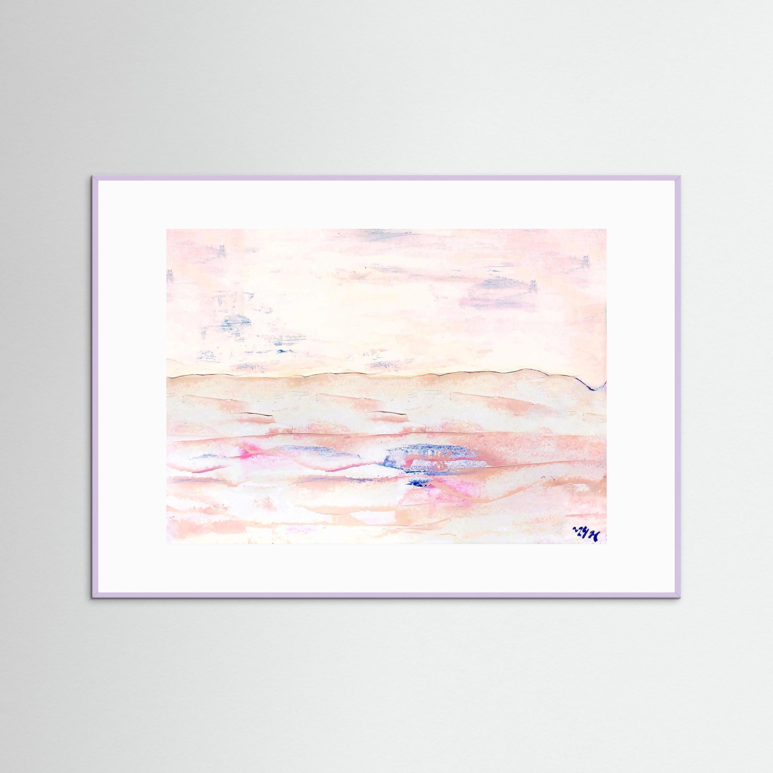 Fine Art Paper Print: "White sand beach" dusty pink
