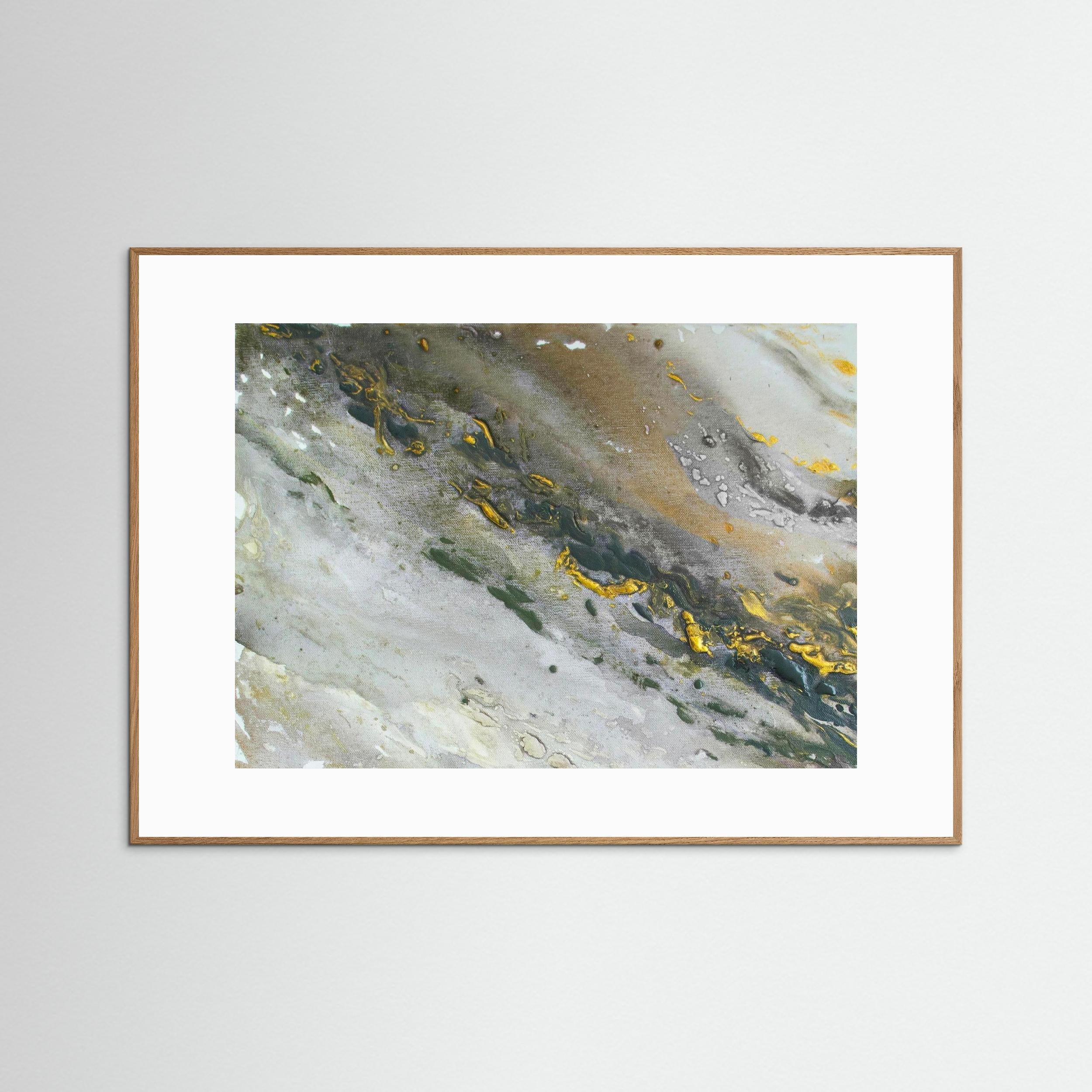 Fine Art Paper print: "Marble Wave - Gray"