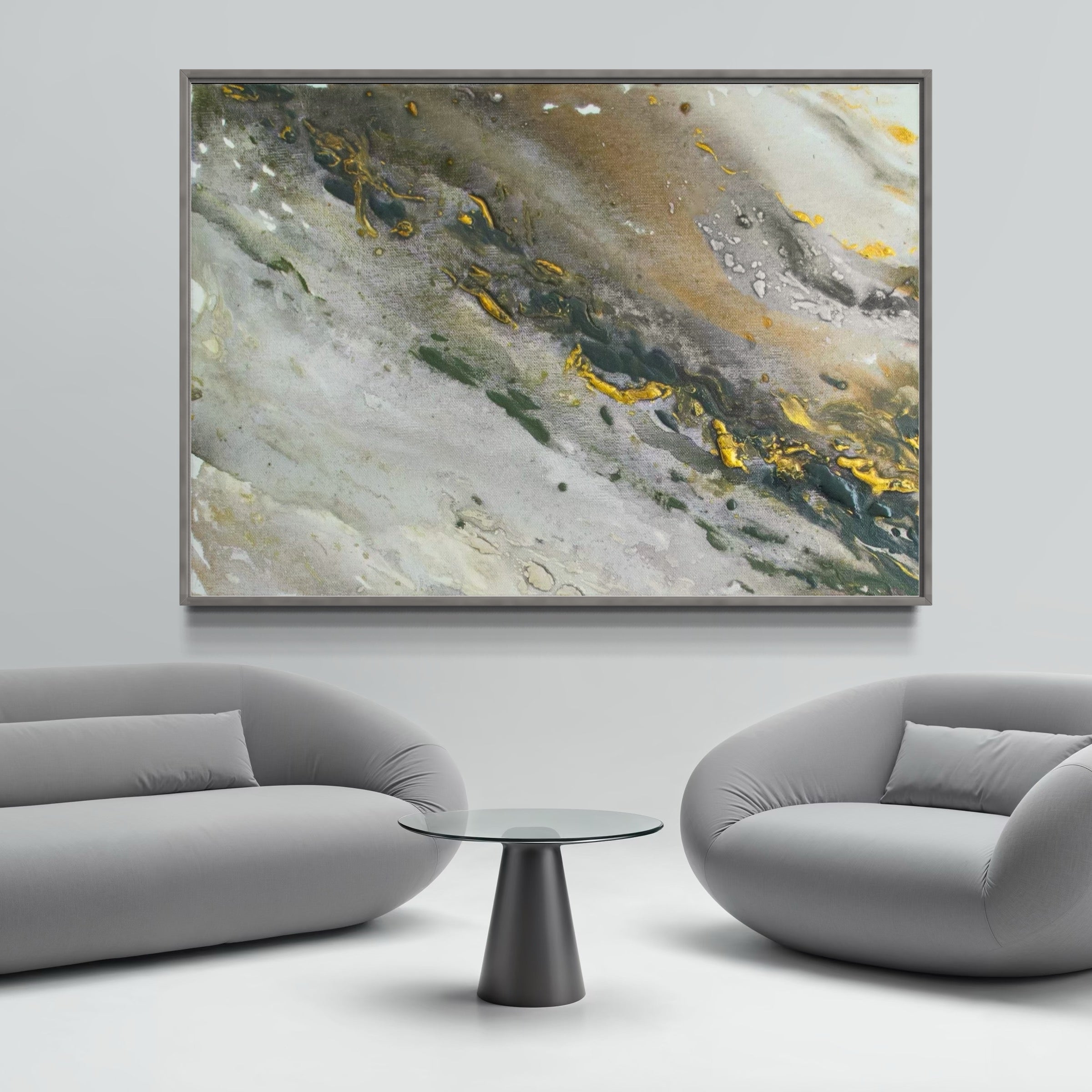 Canvas Print: "Marble wave gray"