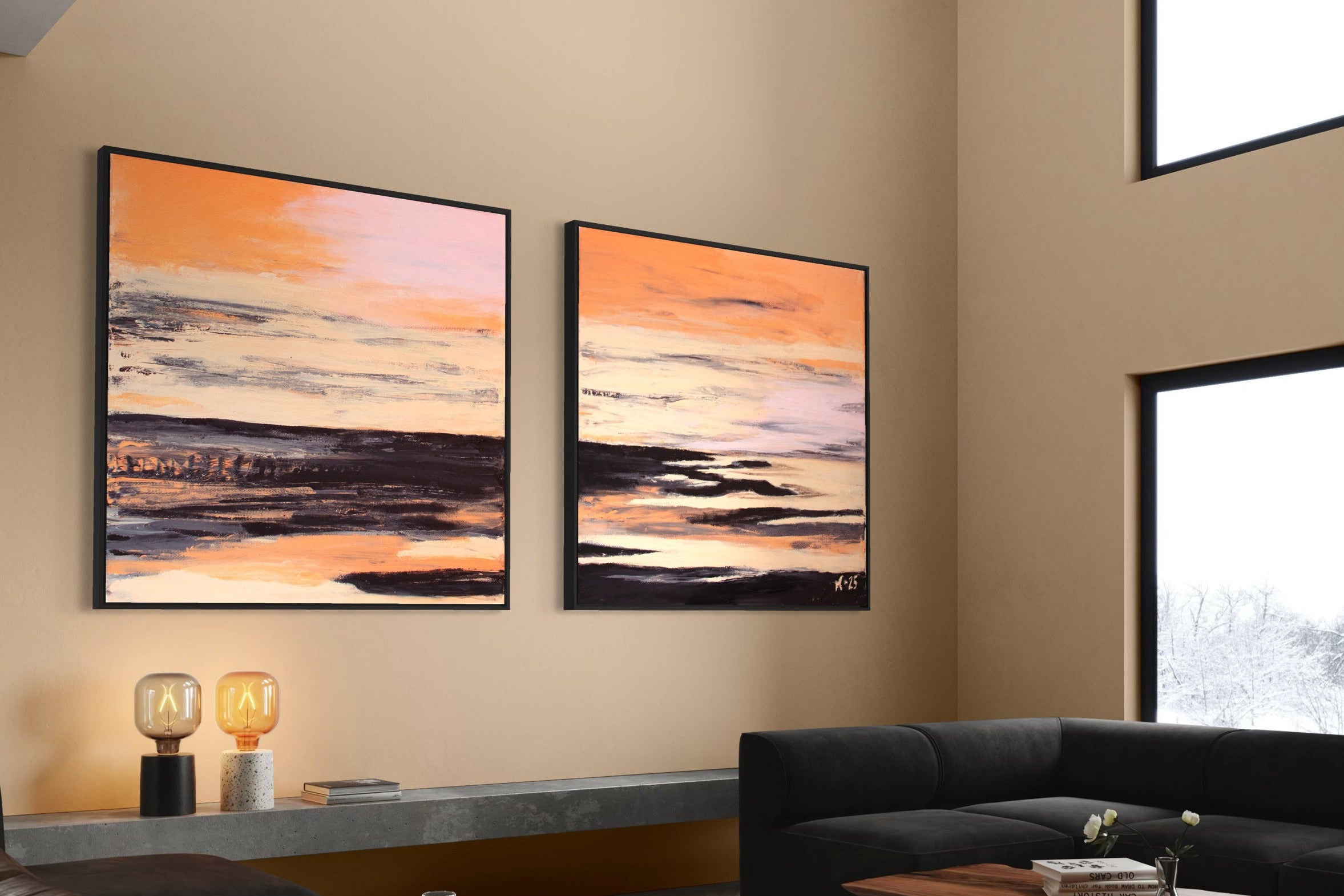 Fine Art Print tvådelad tavla: Coral beach del 1