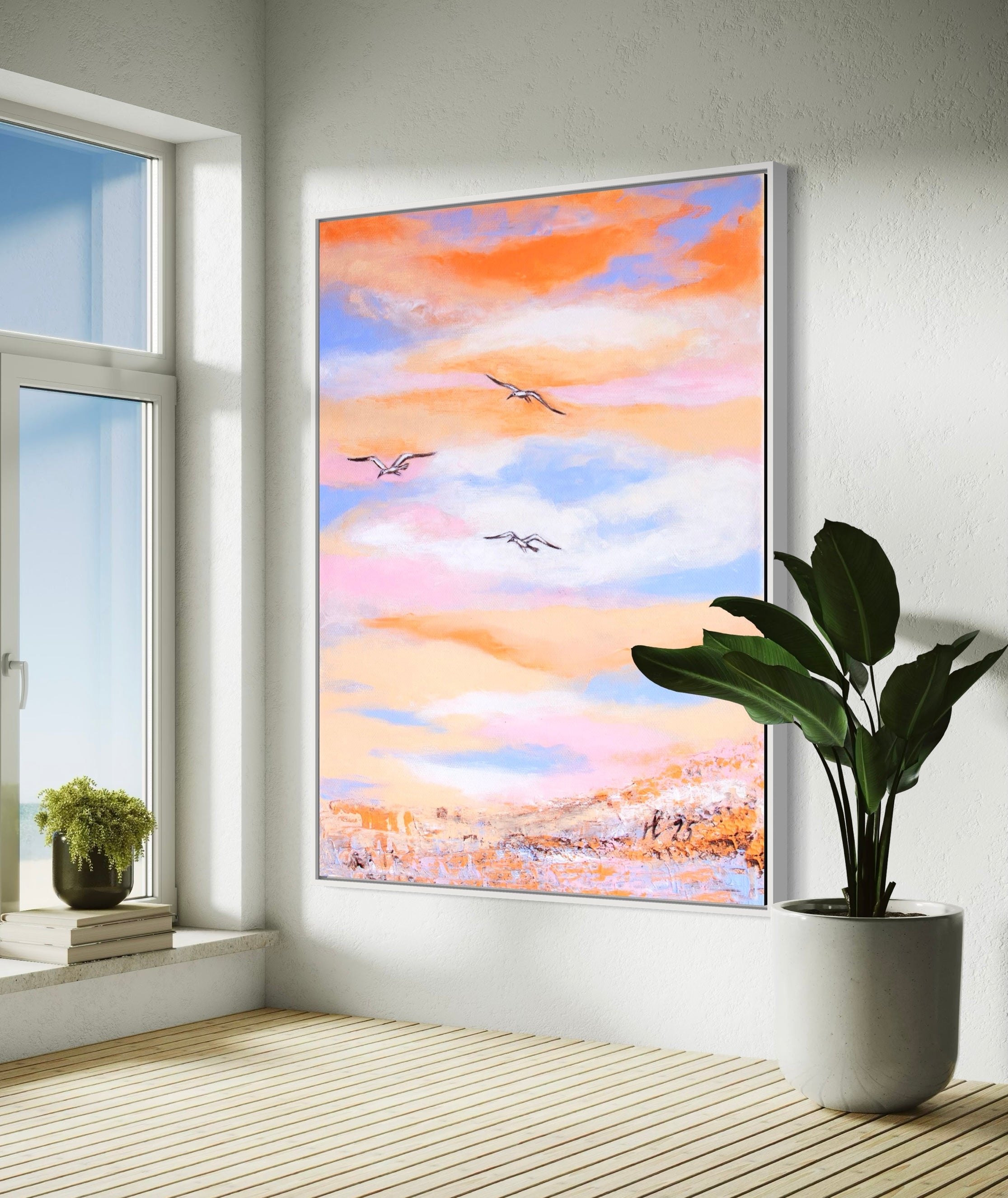 Canvas Print Abstract Dreamscape Blue - Free as a Bird Piece 2 | Swedish Wall Art
