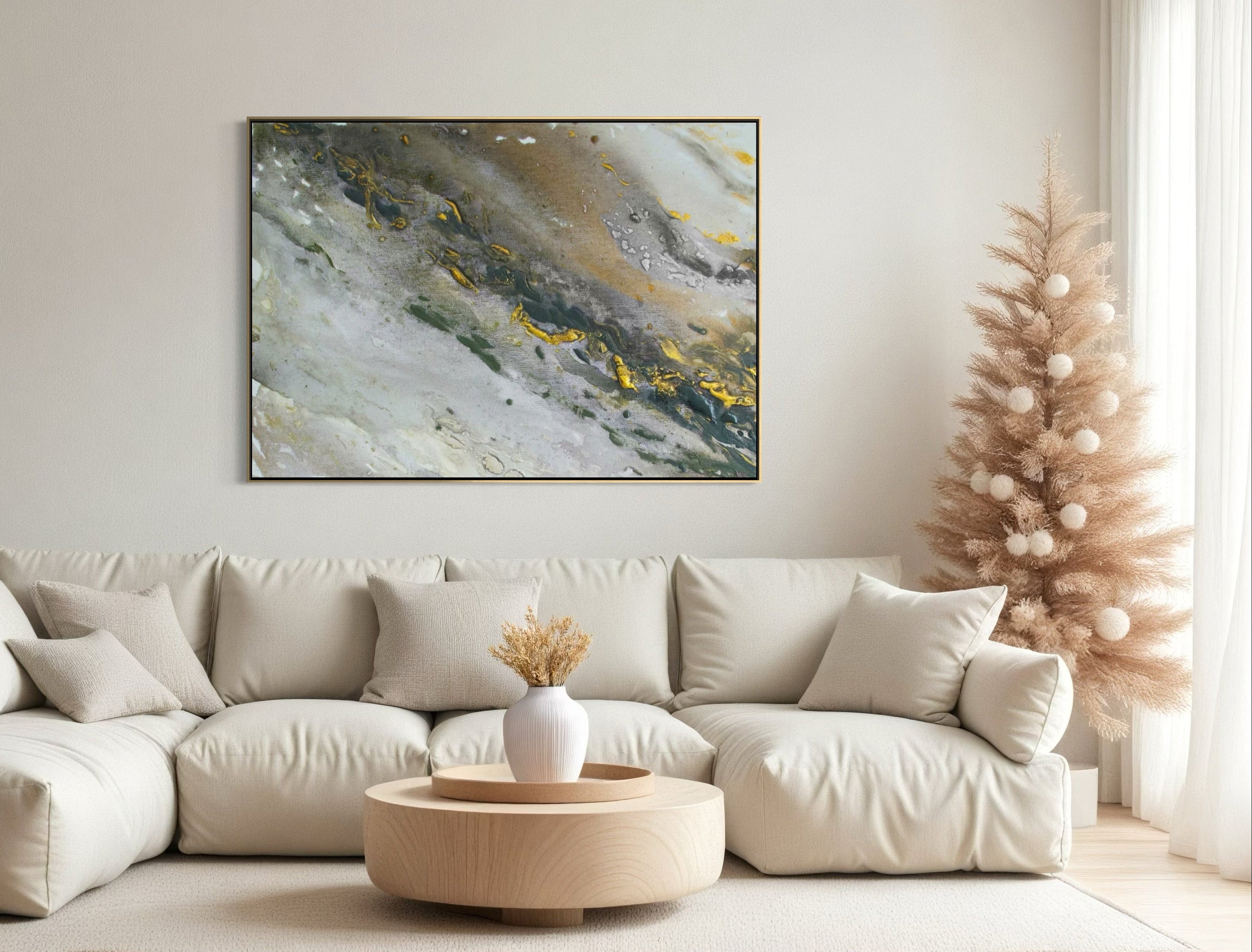 Canvas Print: "Marble wave gray"