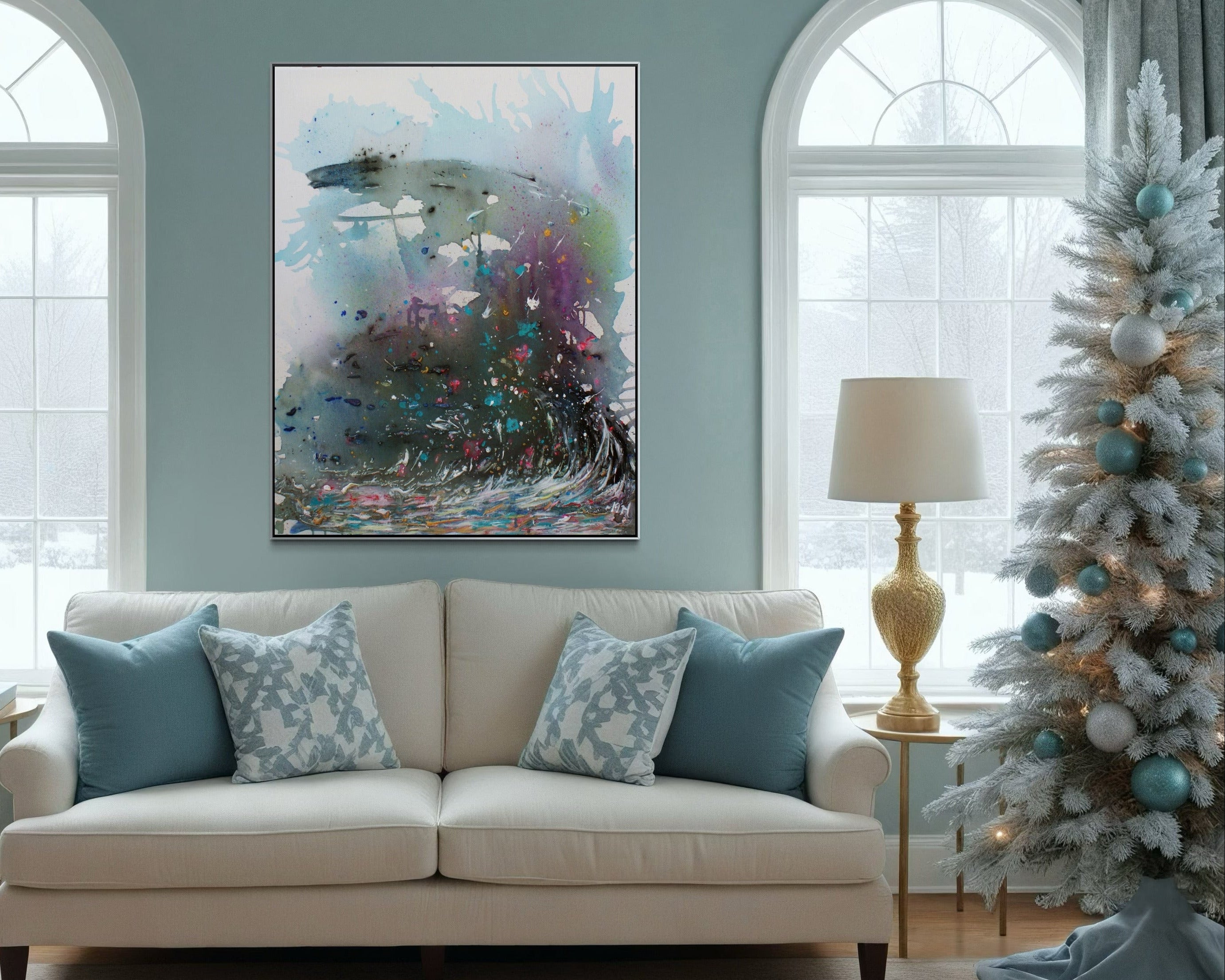 Abstract Canvas Print - Blue and Purple Wave