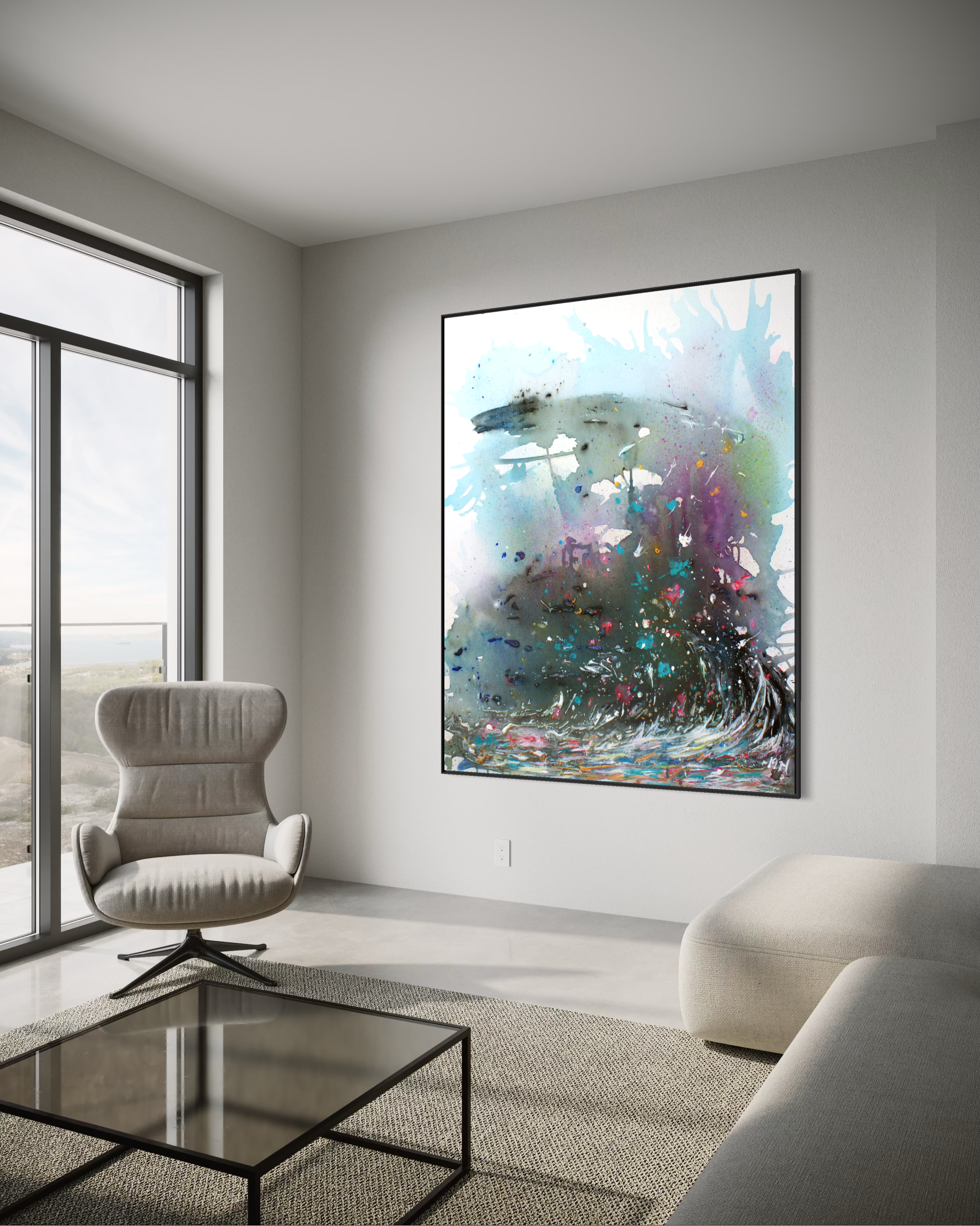 Abstract Canvas Print - Blue and Purple Wave