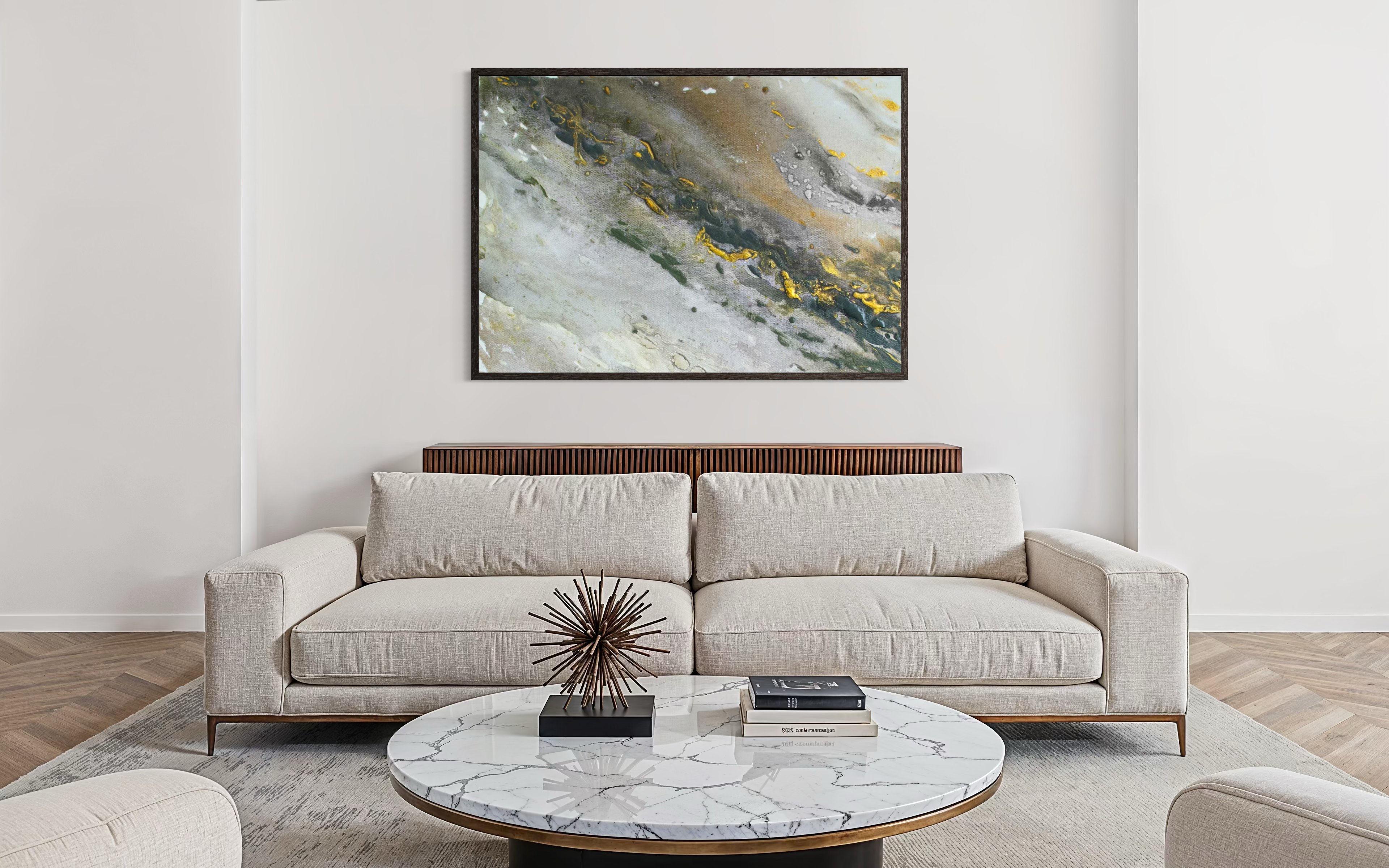 Canvas Print: "Marble wave gray"