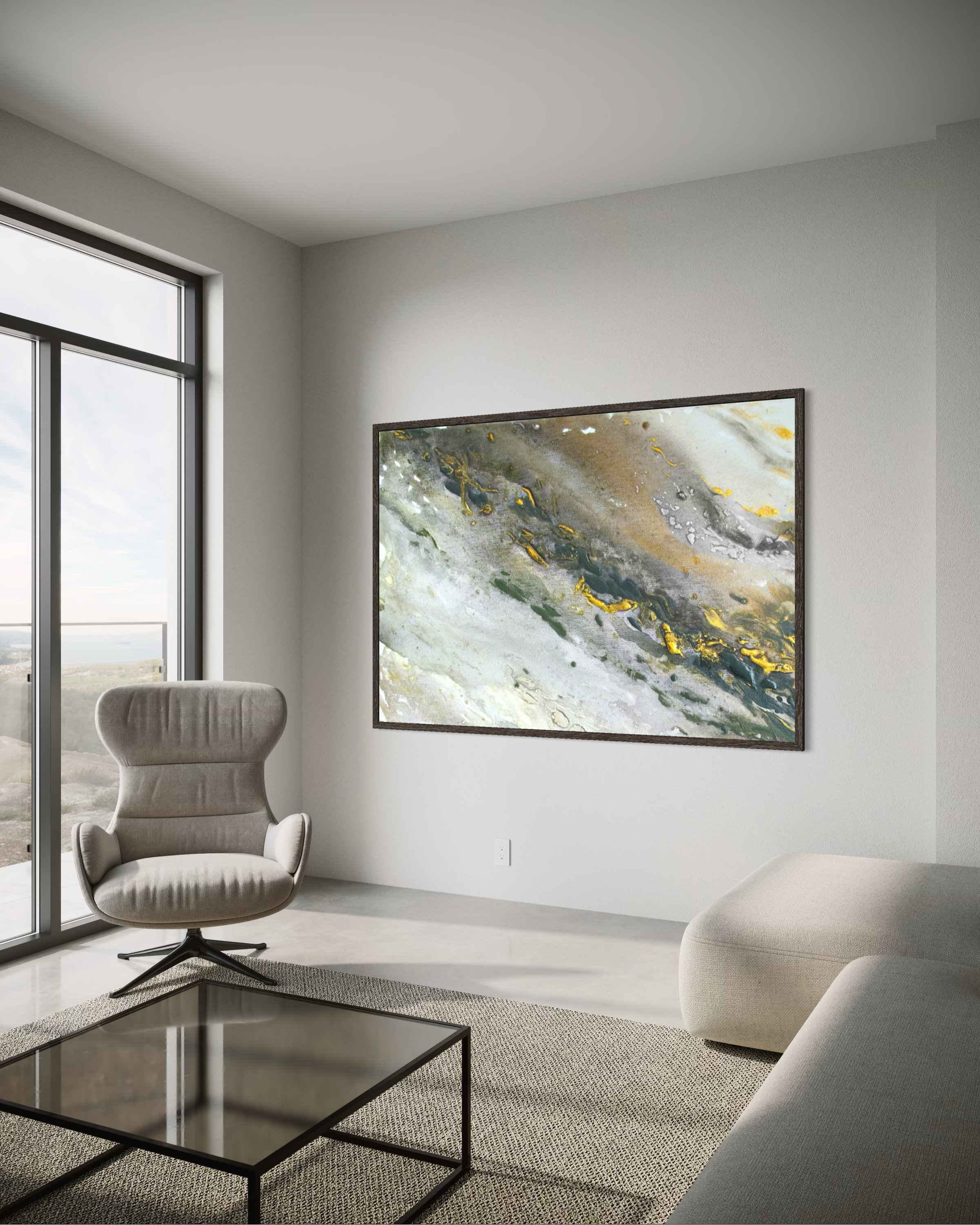 Canvas Print: "Marble wave gray"
