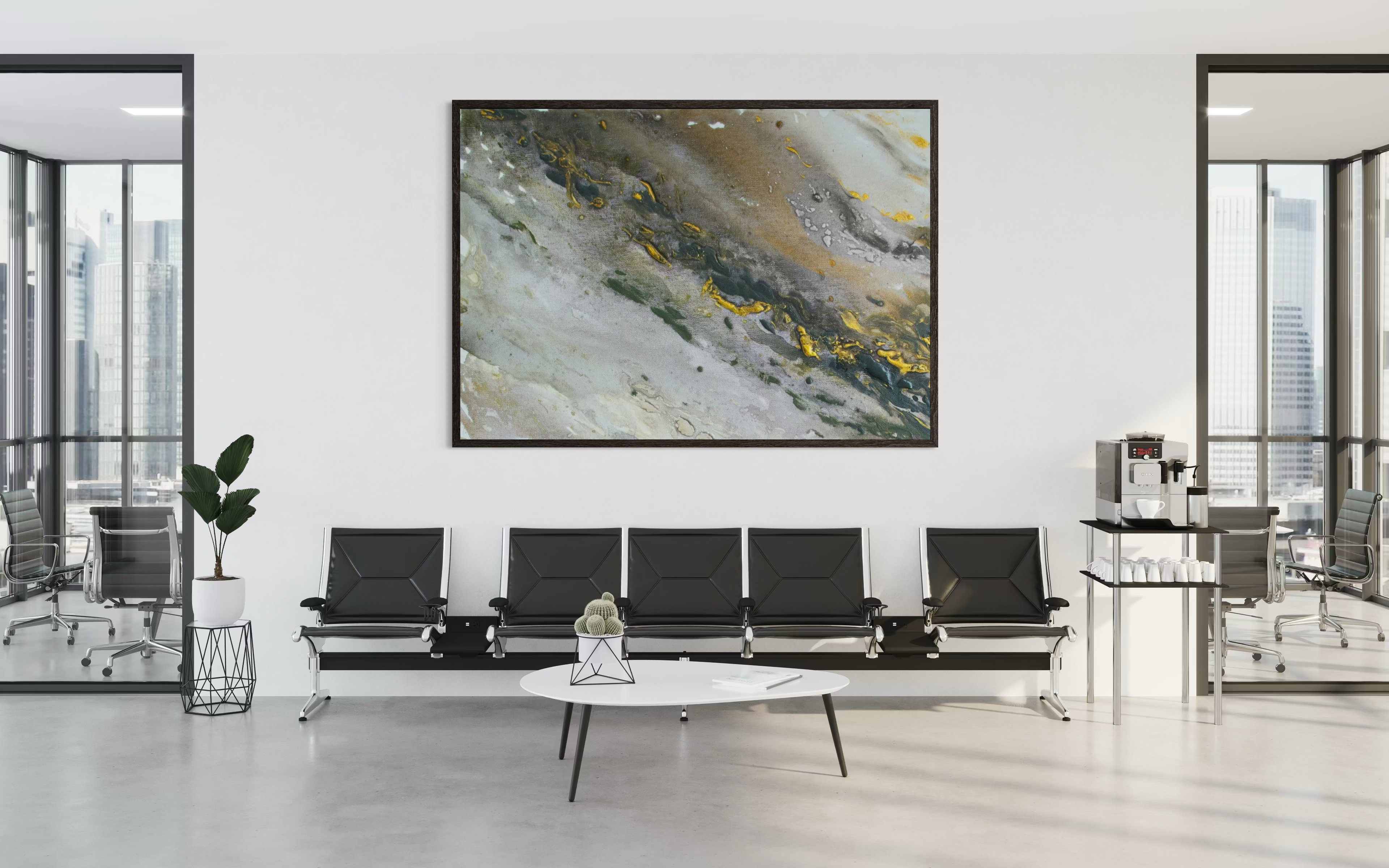 Canvas Print: "Marble wave gray"