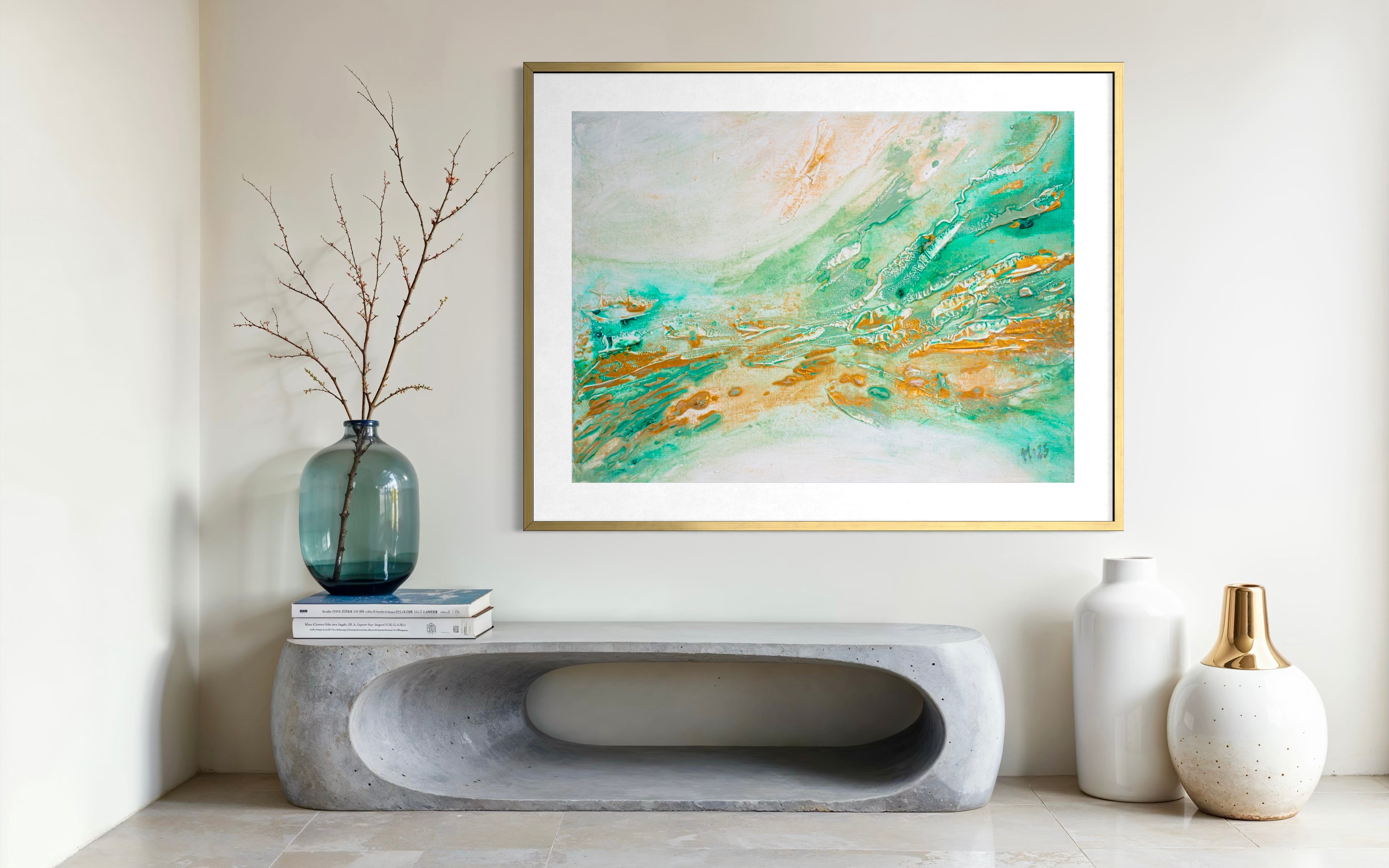 Konstpapperstryck: "Golden Current"