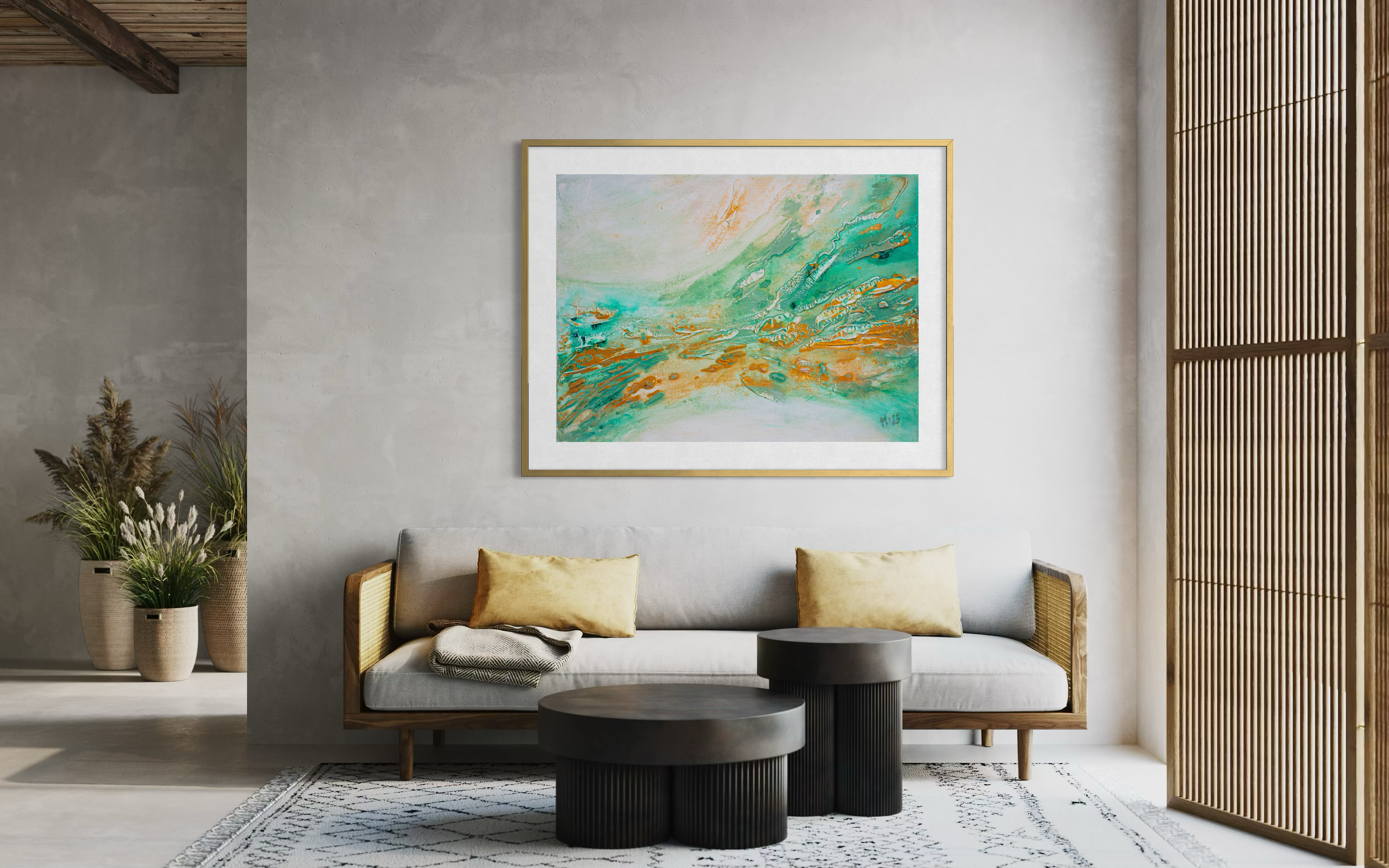 Konstpapperstryck: "Golden Current"
