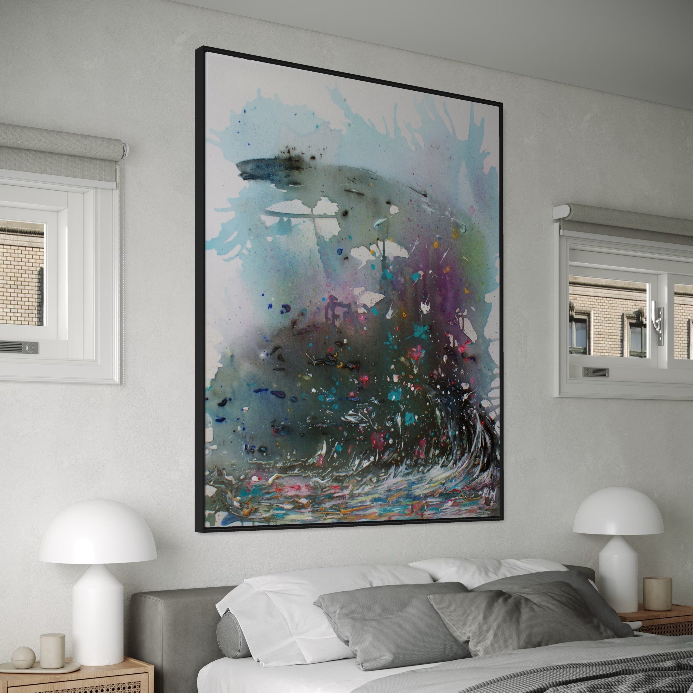 Abstract Canvas Print - Blue and Purple Wave