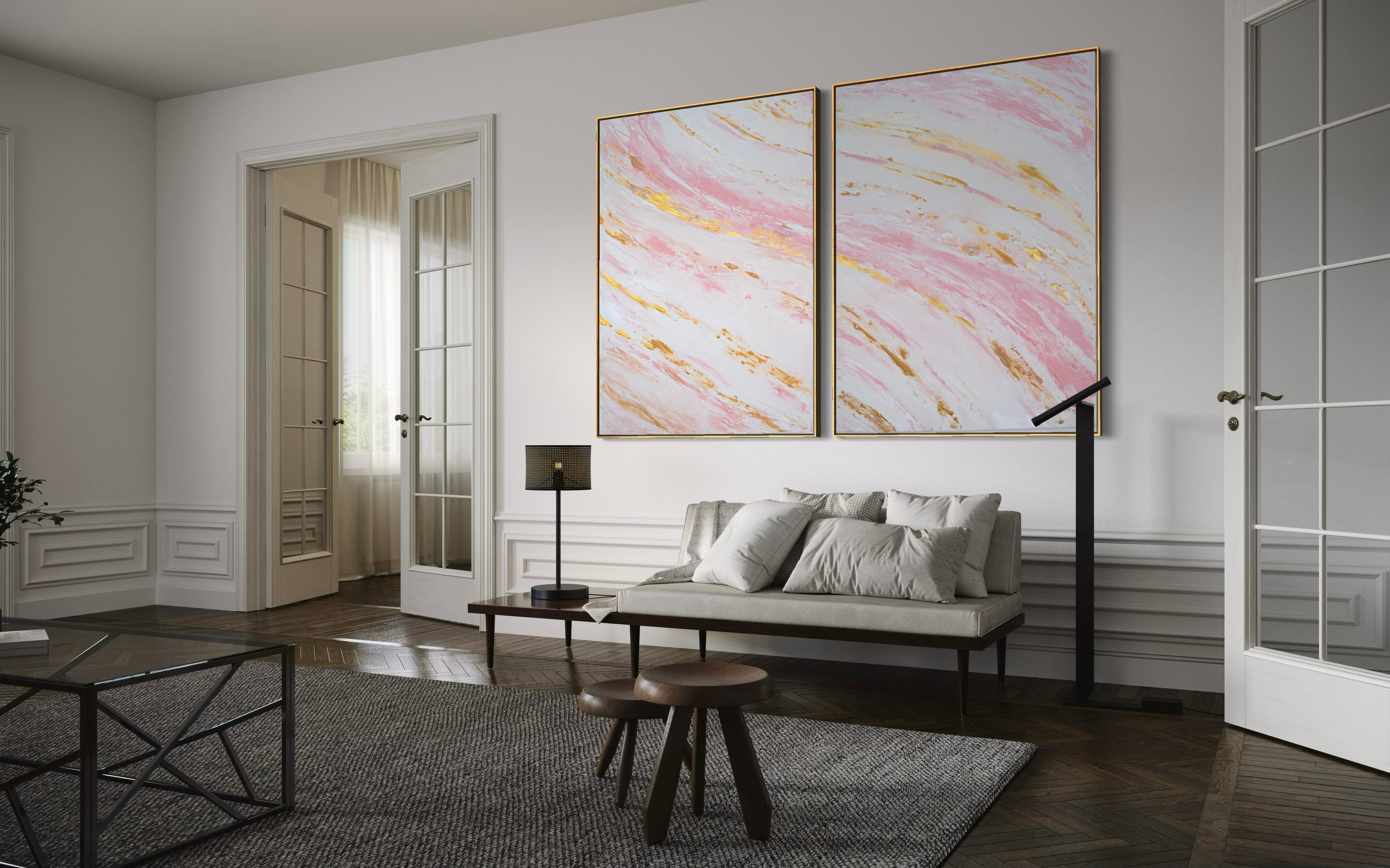 Konsttryck på Fine Art-papper: "Blush Tides Piece 1"