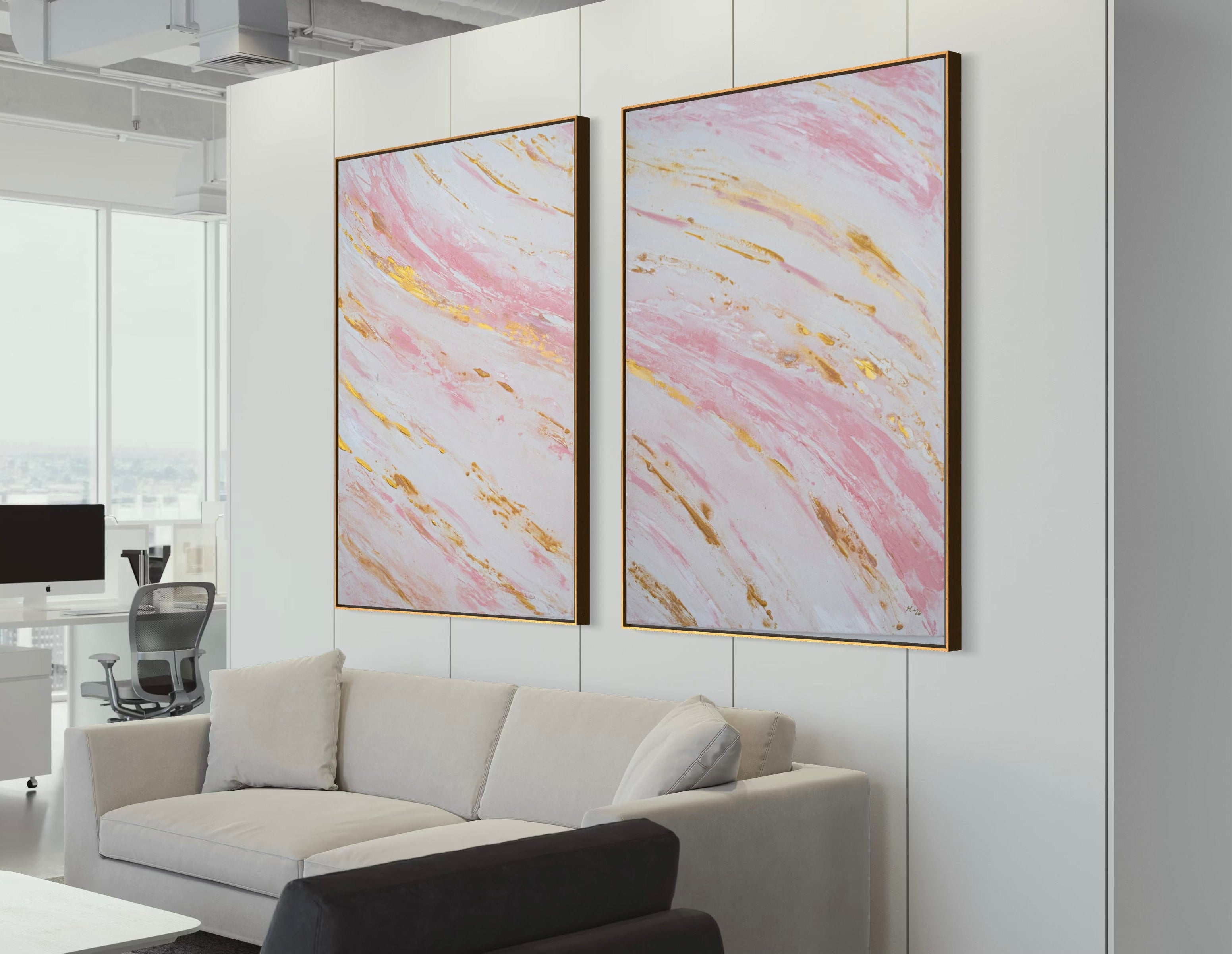 Konsttryck på Fine Art-papper: "Blush Tides Piece 1"