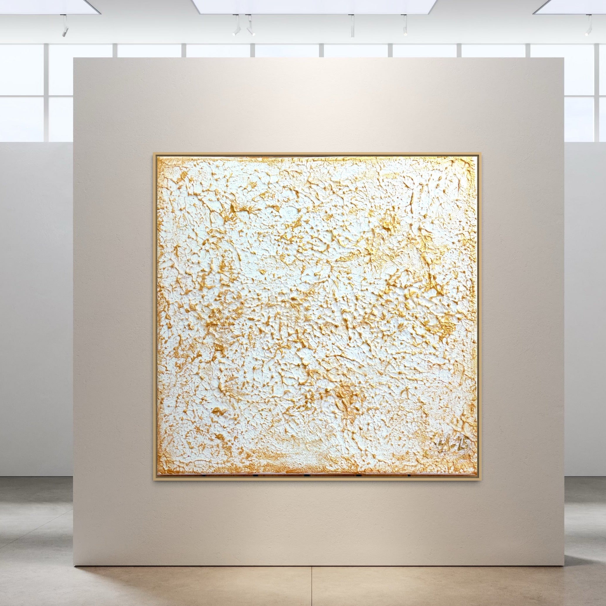 Canvas Print Abstrat Swedish Wall Art: "Organic 3D gold painting"