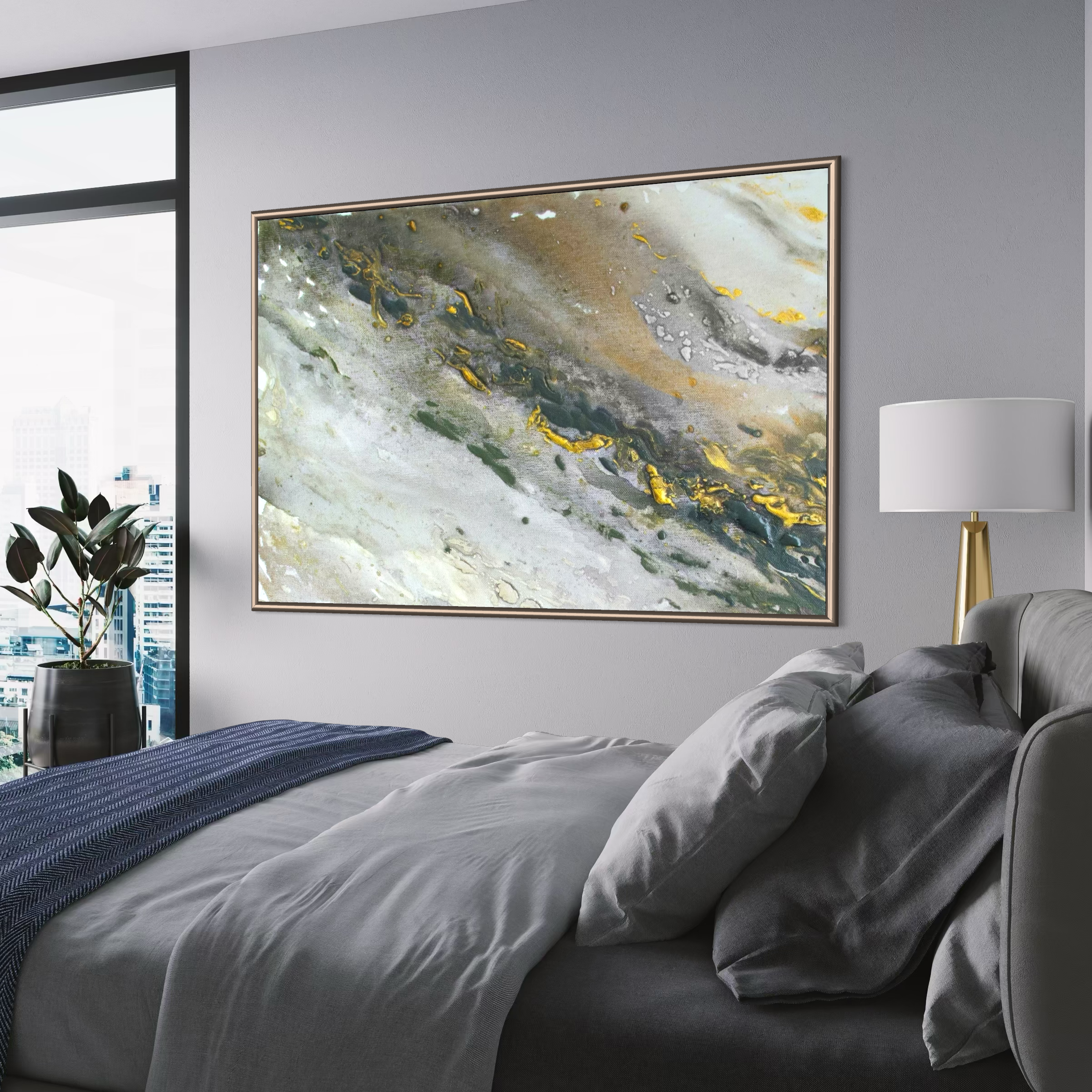 Canvas Print: "Marble wave gray"