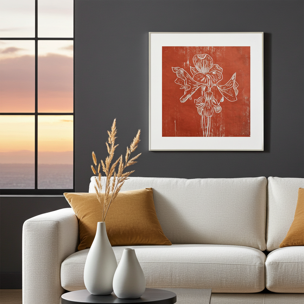 Fine Art Paper Print: "Red Amaryllis"