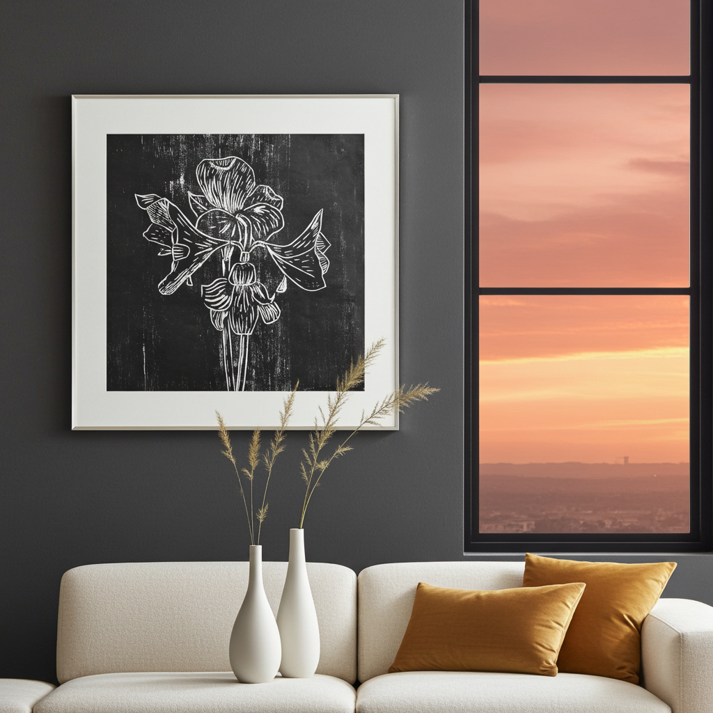 Fine Art Paper Print: "Black Amaryllis"