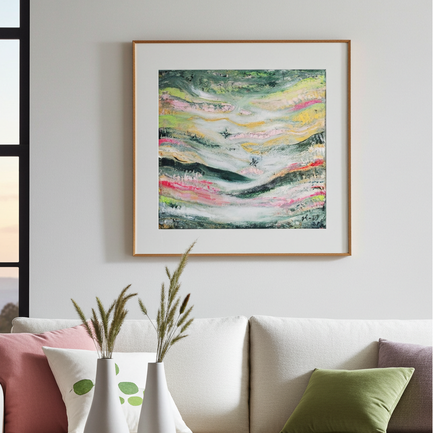 Canvas Print Abstract Butterfly Pink - Magic Moment | Swedish Wall Art