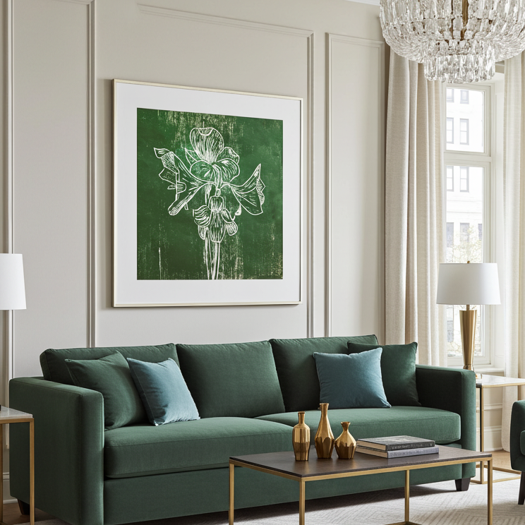 Canvas Print: "Green Amaryllis"
