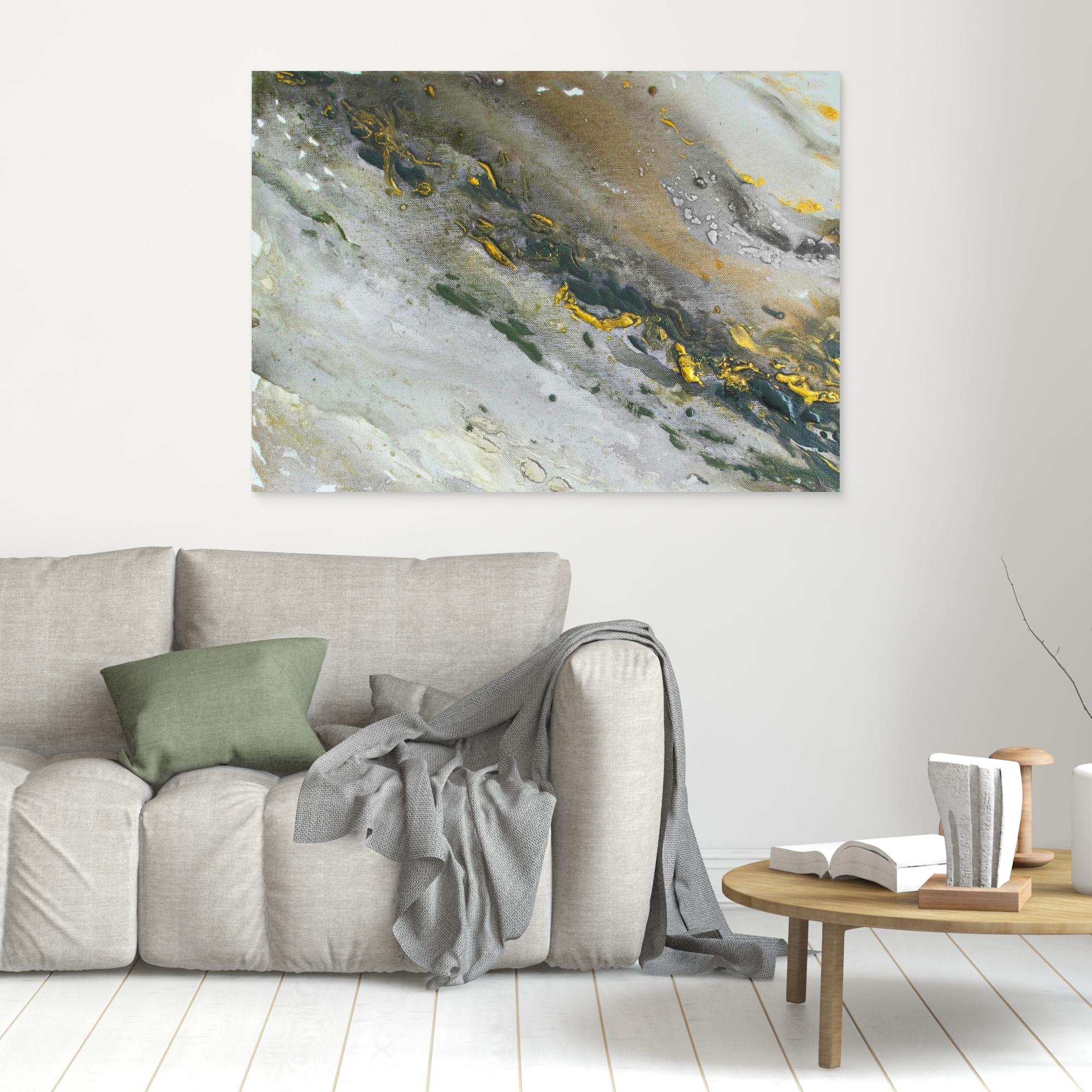 Canvas Print: "Marble wave gray"