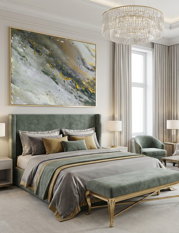 Canvas Print: "Marble wave gray"