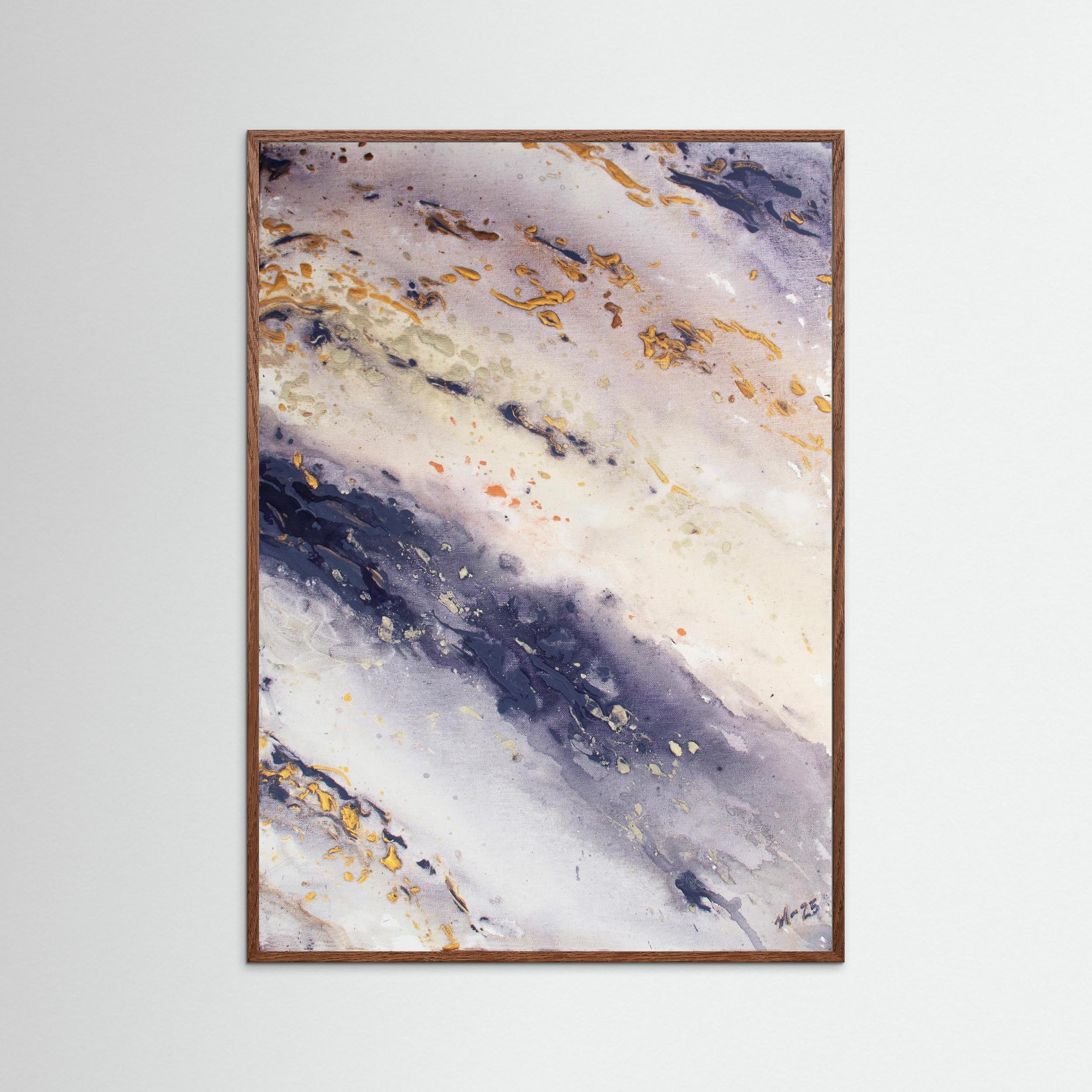 Fine Art Paper Print: Marble Wave Piece 2