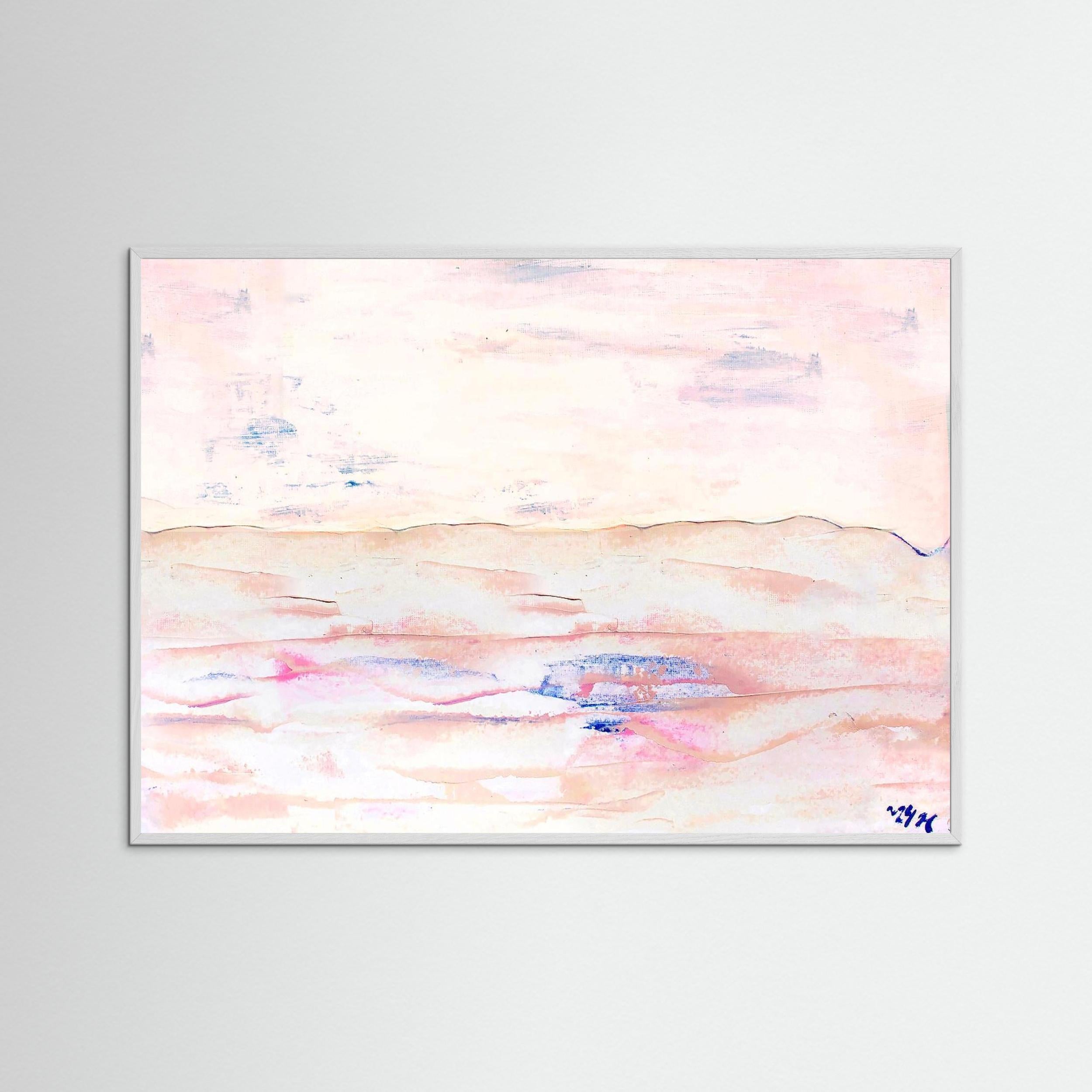Fine Art Paper Print: "White sand beach" dusty pink