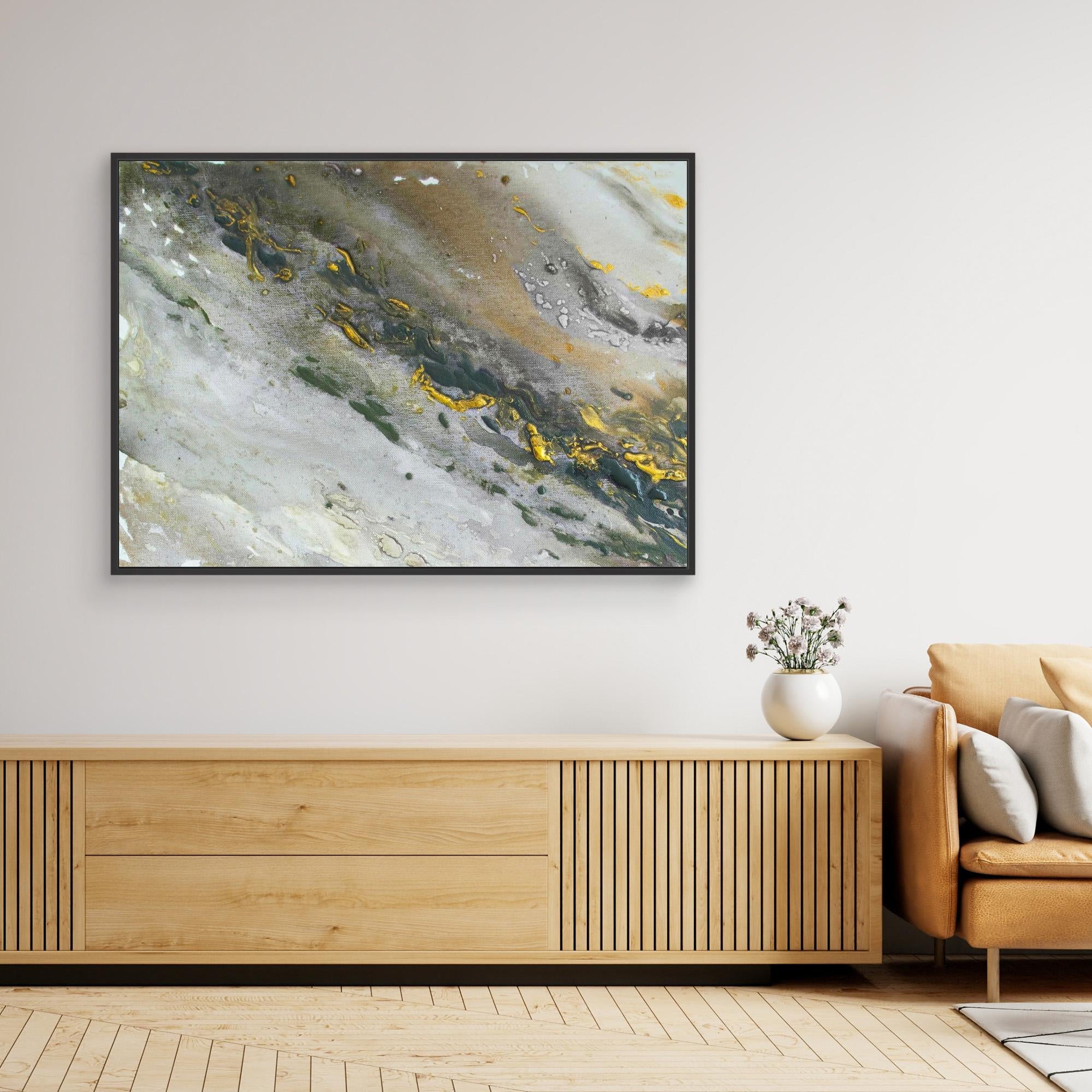 Canvas Print: "Marble wave gray"
