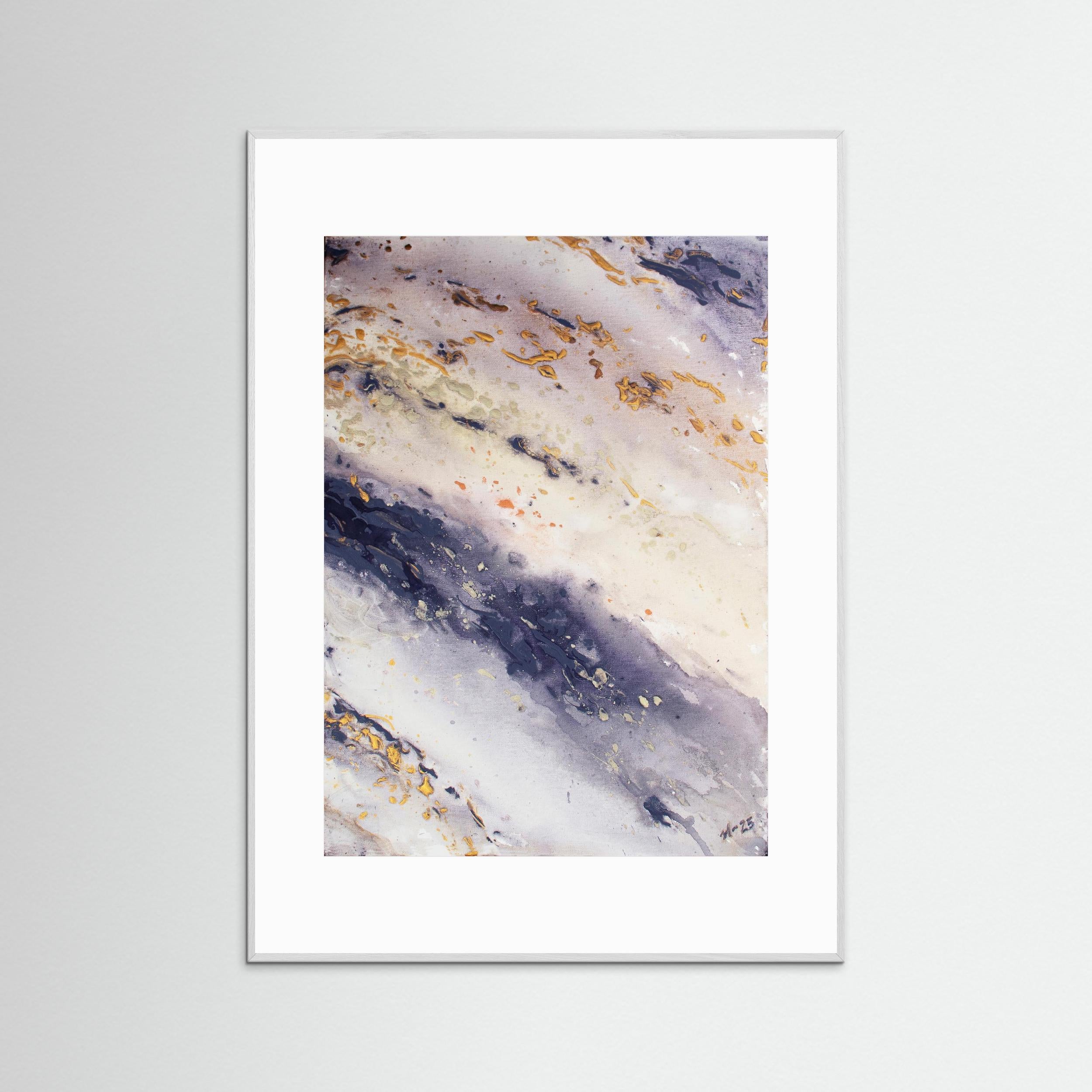 Fine Art Paper Print: Marble Wave Piece 2