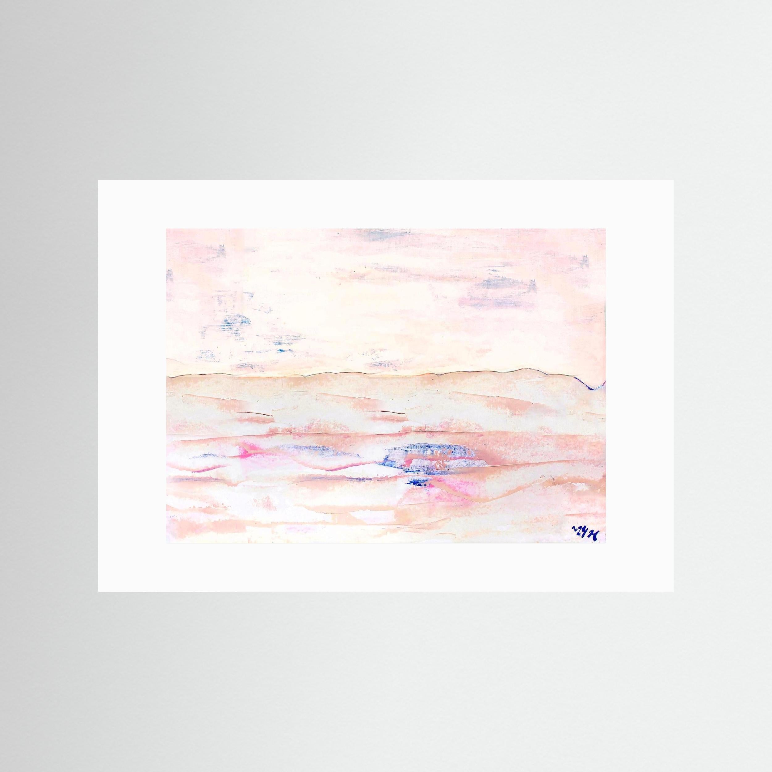 Fine Art Paper Print: "White sand beach" dusty pink