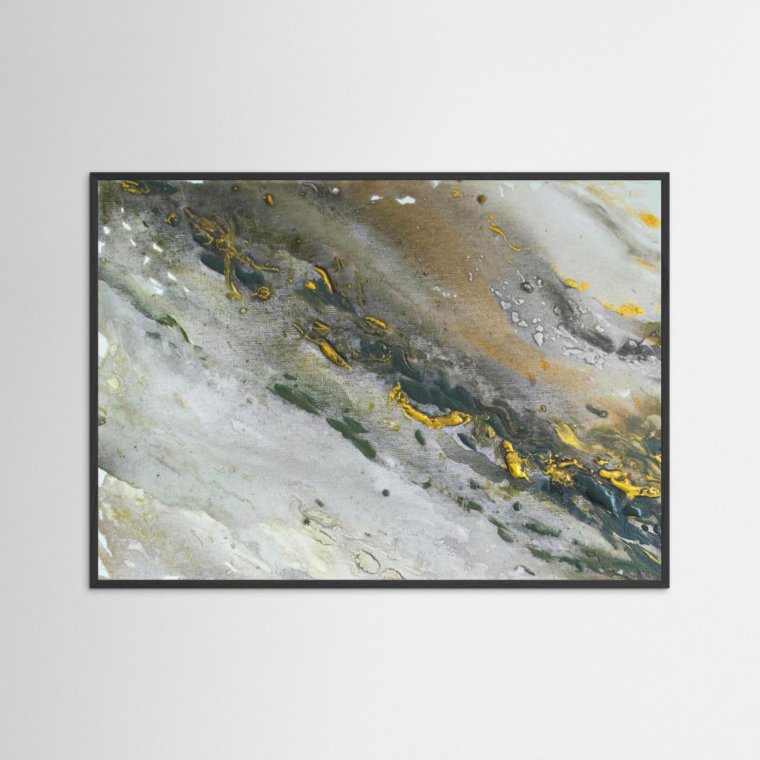 Fine Art Paper print: "Marble Wave - Gray"