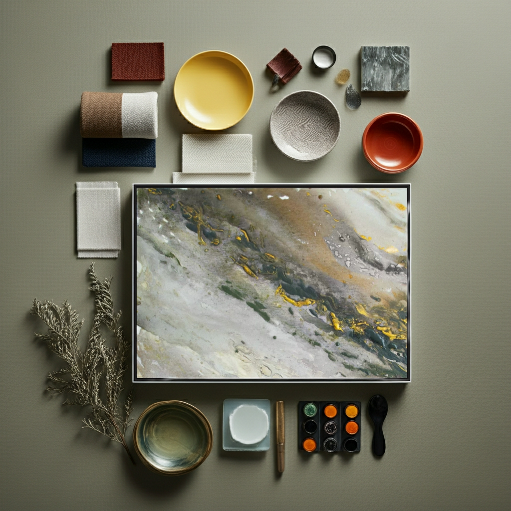 Canvas Print: "Marble wave gray"