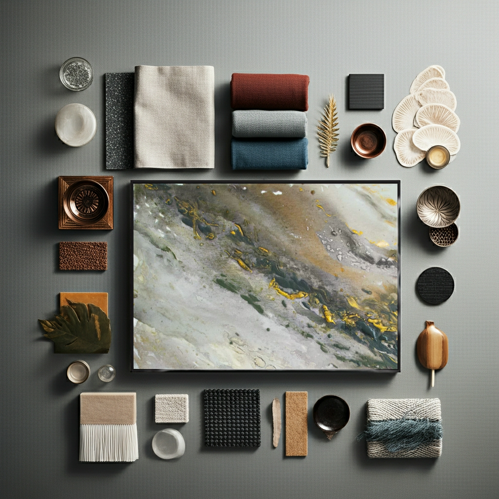 Canvas Print: "Marble wave gray"