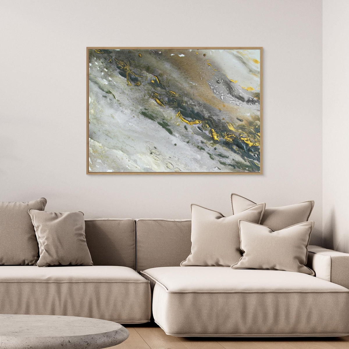 Canvas Print: "Marble wave gray"