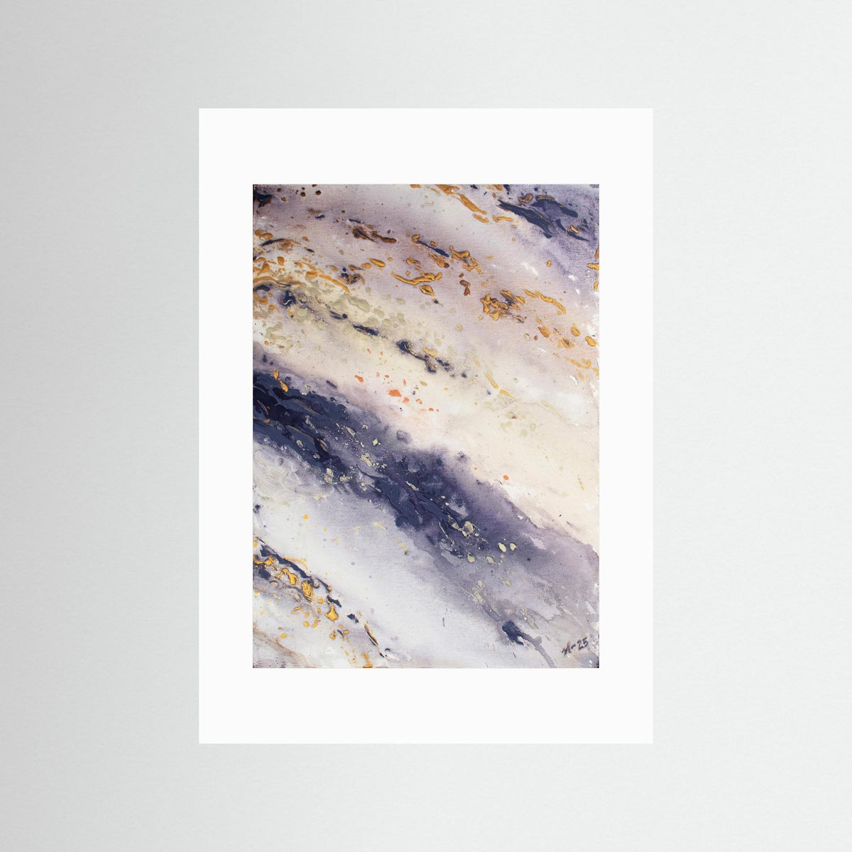 Fine Art Paper Print: Marble Wave Piece 2