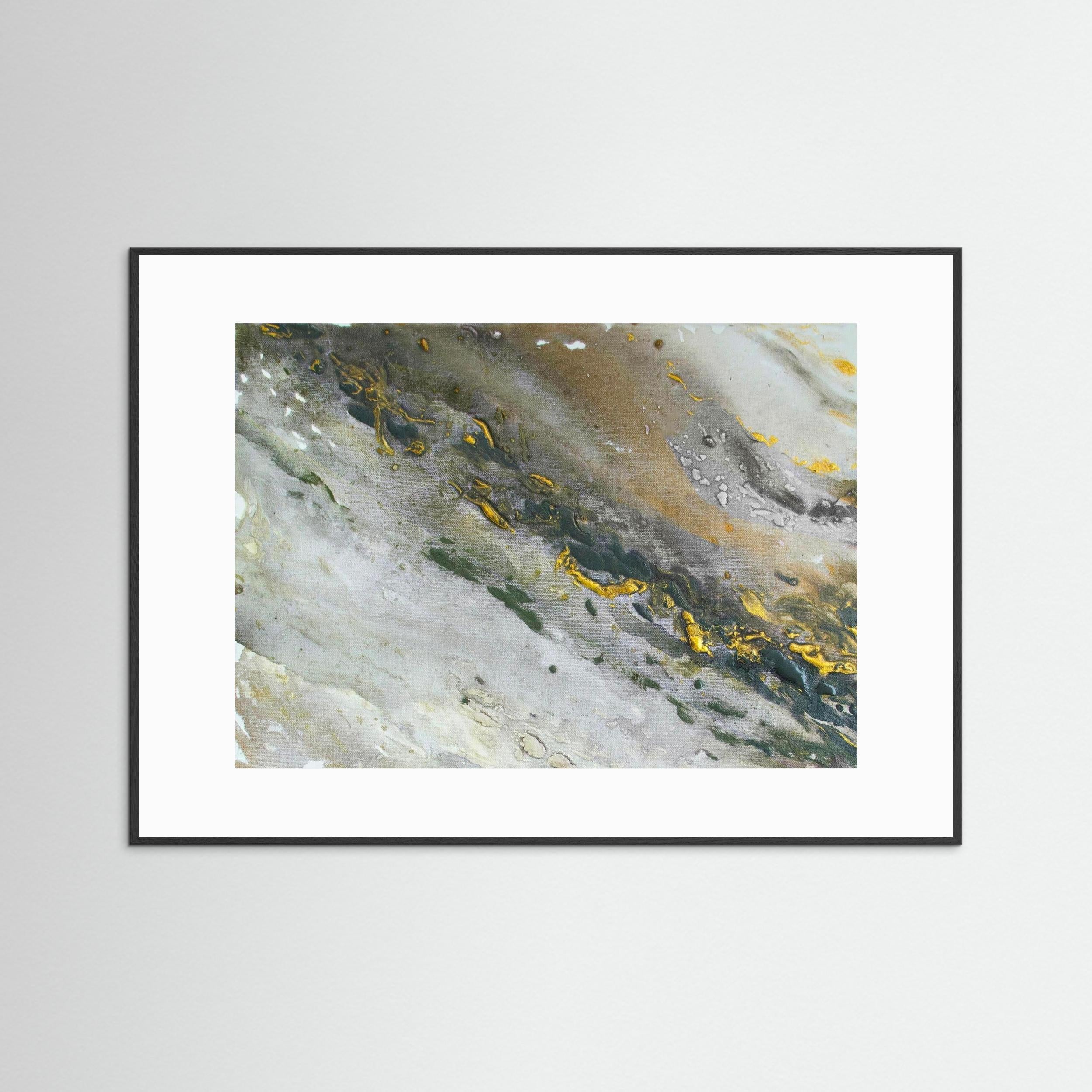 Fine Art Paper print: "Marble Wave - Gray"