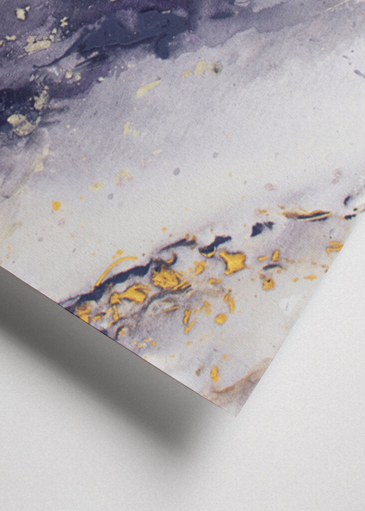 Canvas Print Abstract Sea Wave Blue Gold - Marble Wave Piece 2 | Swedish Wall Art