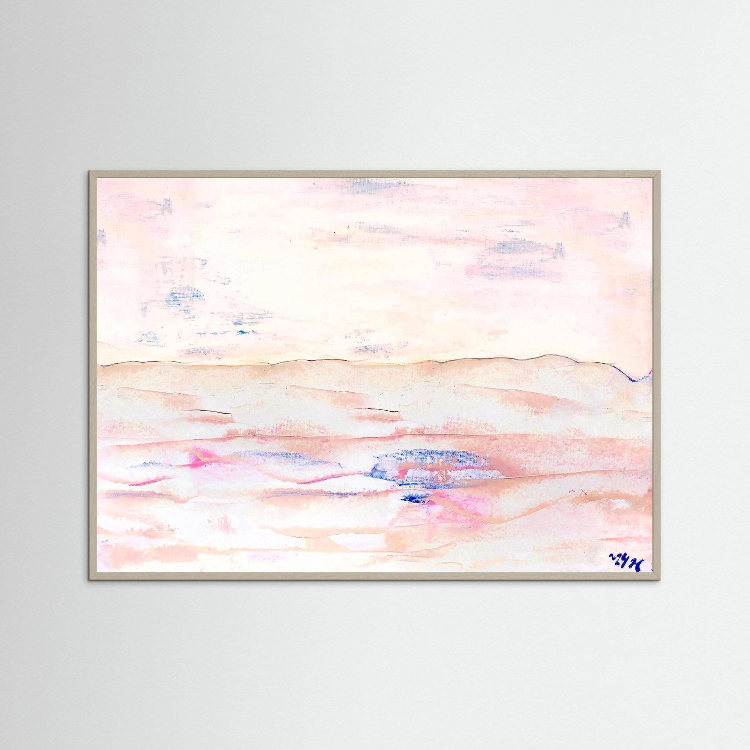 Fine Art Paper Print: "White sand beach" dusty pink