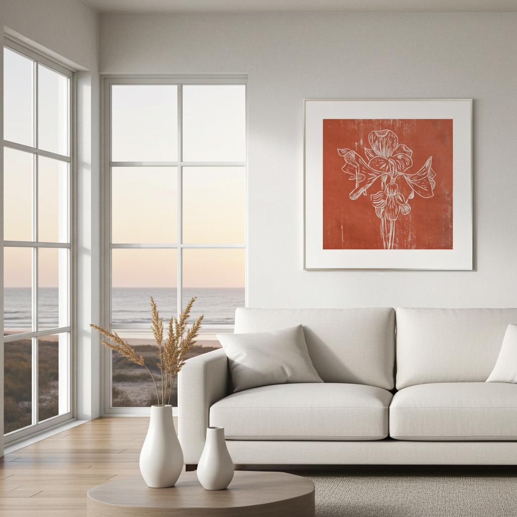 Fine Art Paper Print: "Red Amaryllis"