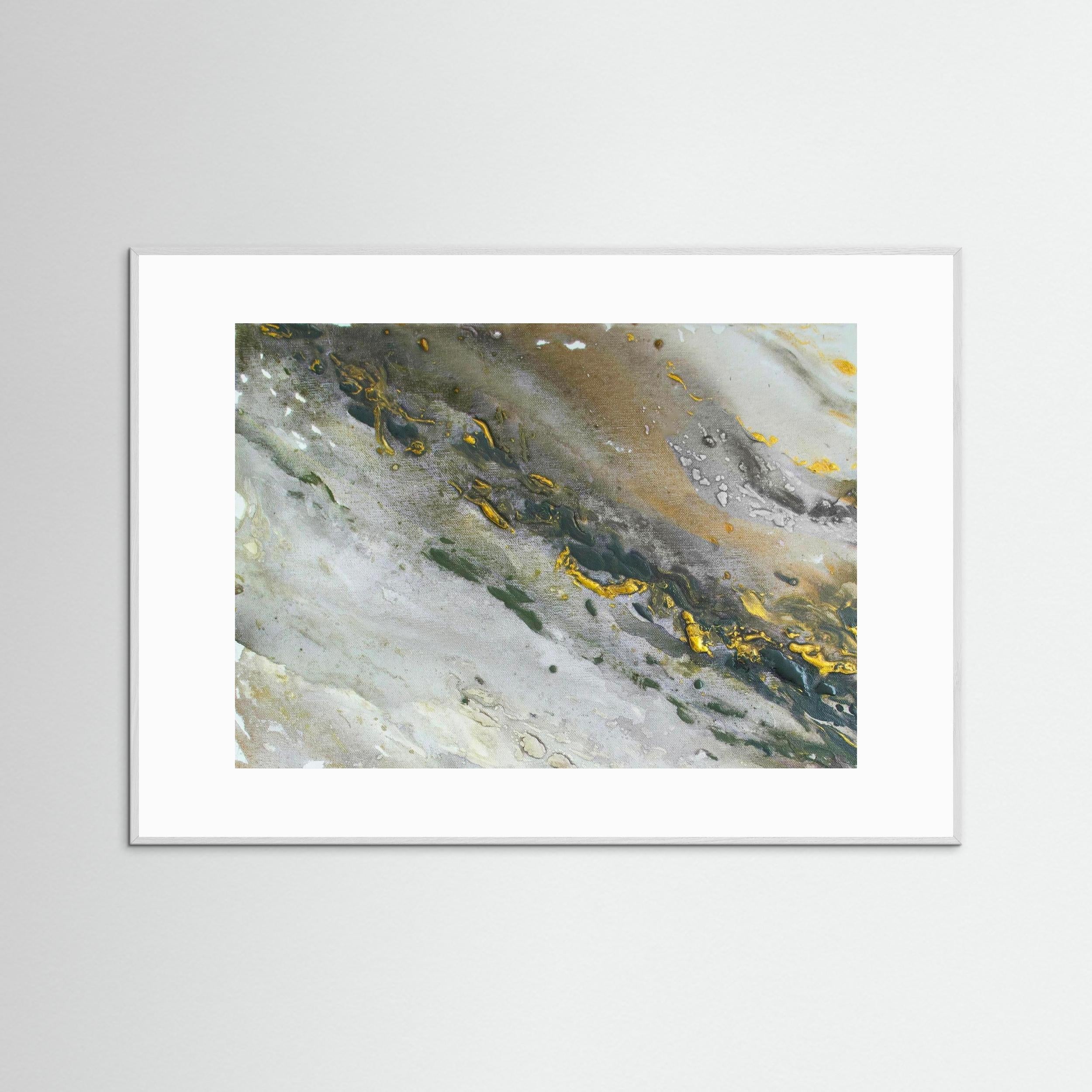 Fine Art Paper print: "Marble Wave - Gray"