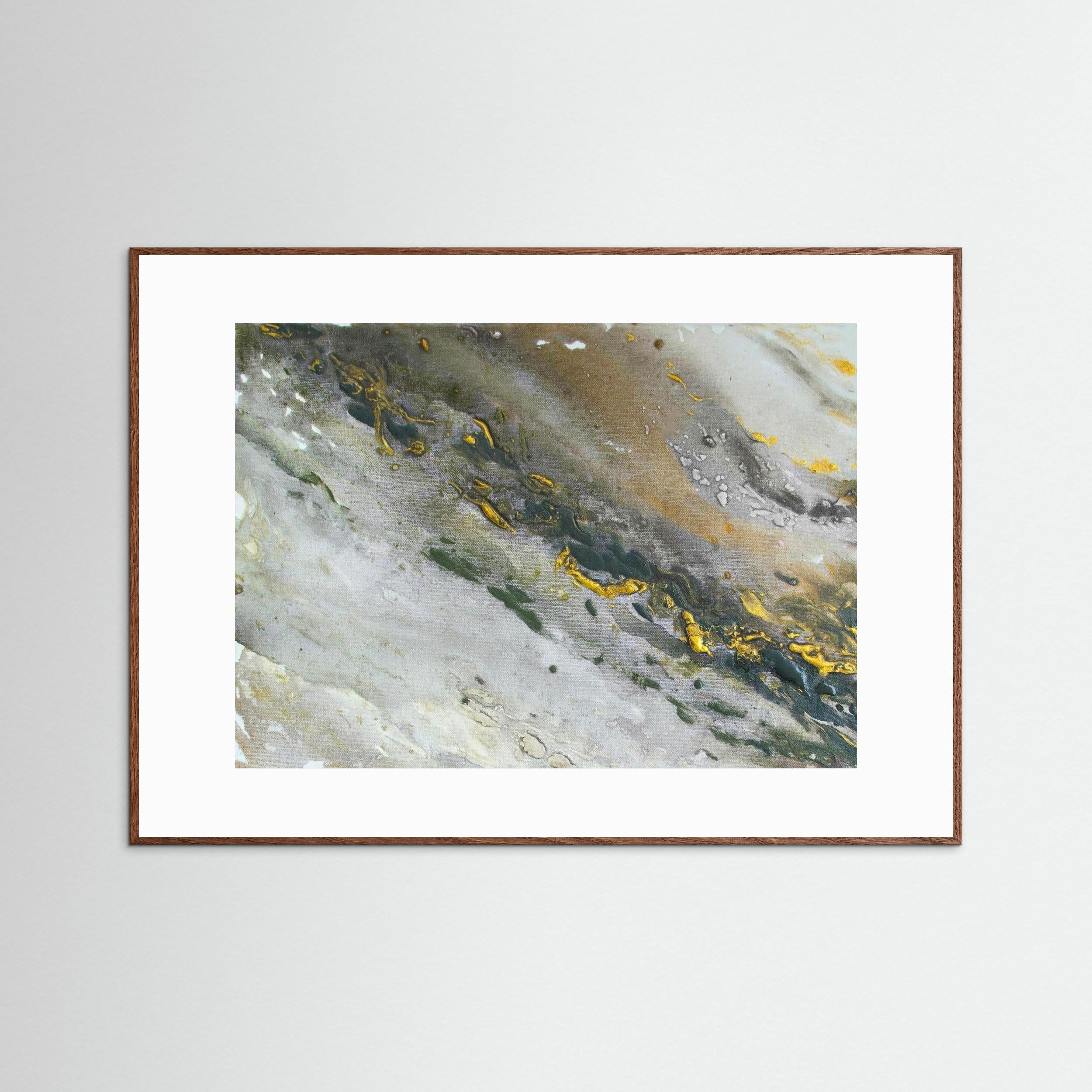 Fine Art Paper print: "Marble Wave - Gray"