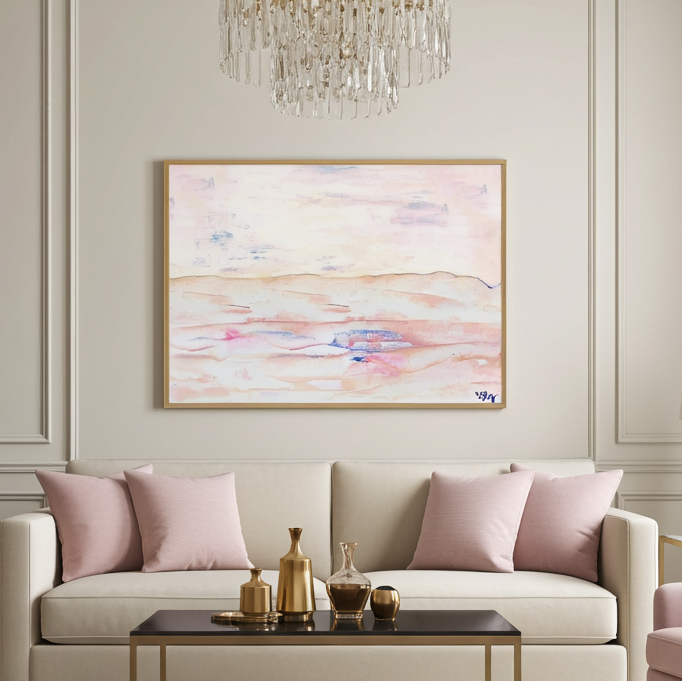 Fine Art Paper Print: "White sand beach" dusty pink