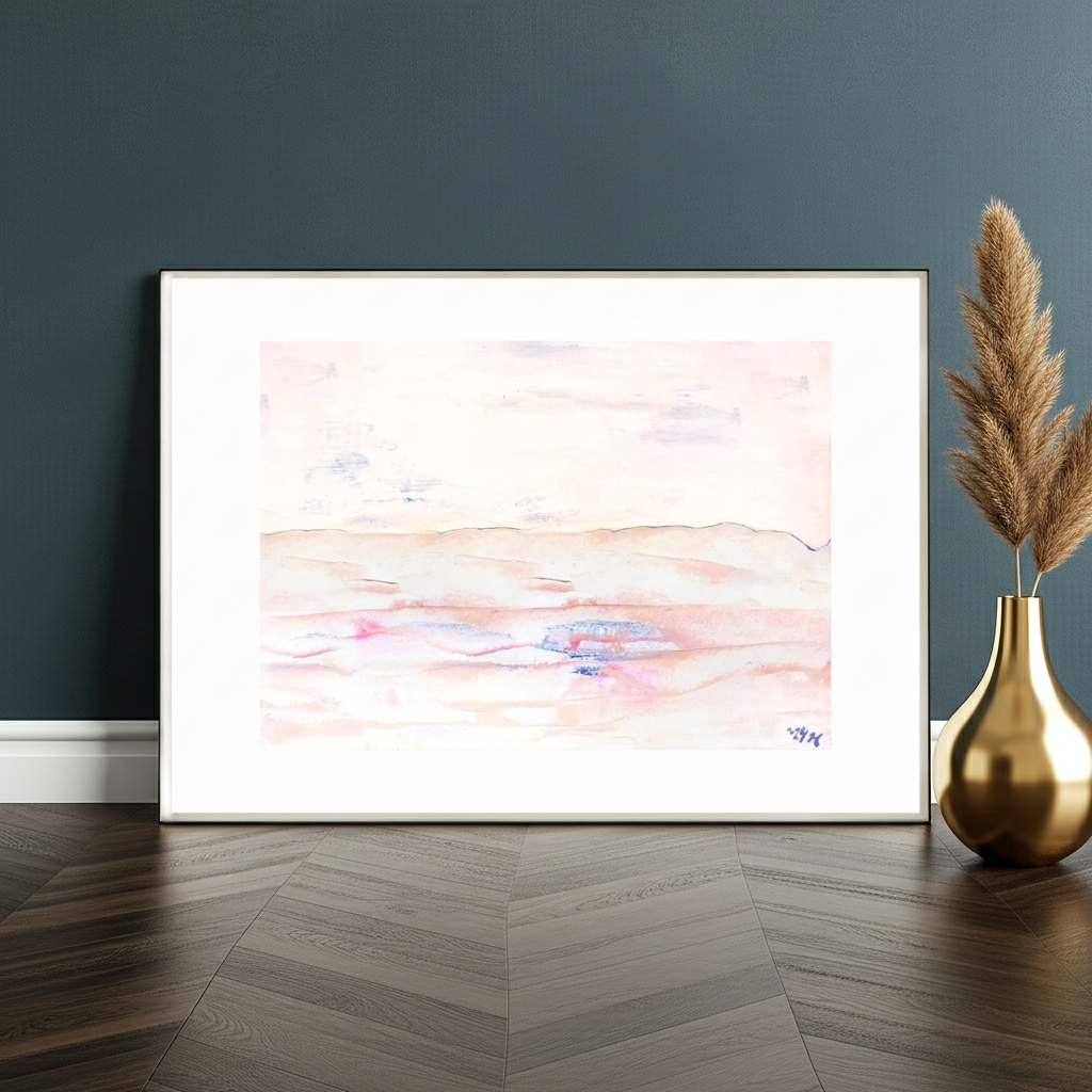 Fine Art Paper Print: "White sand beach" dusty pink