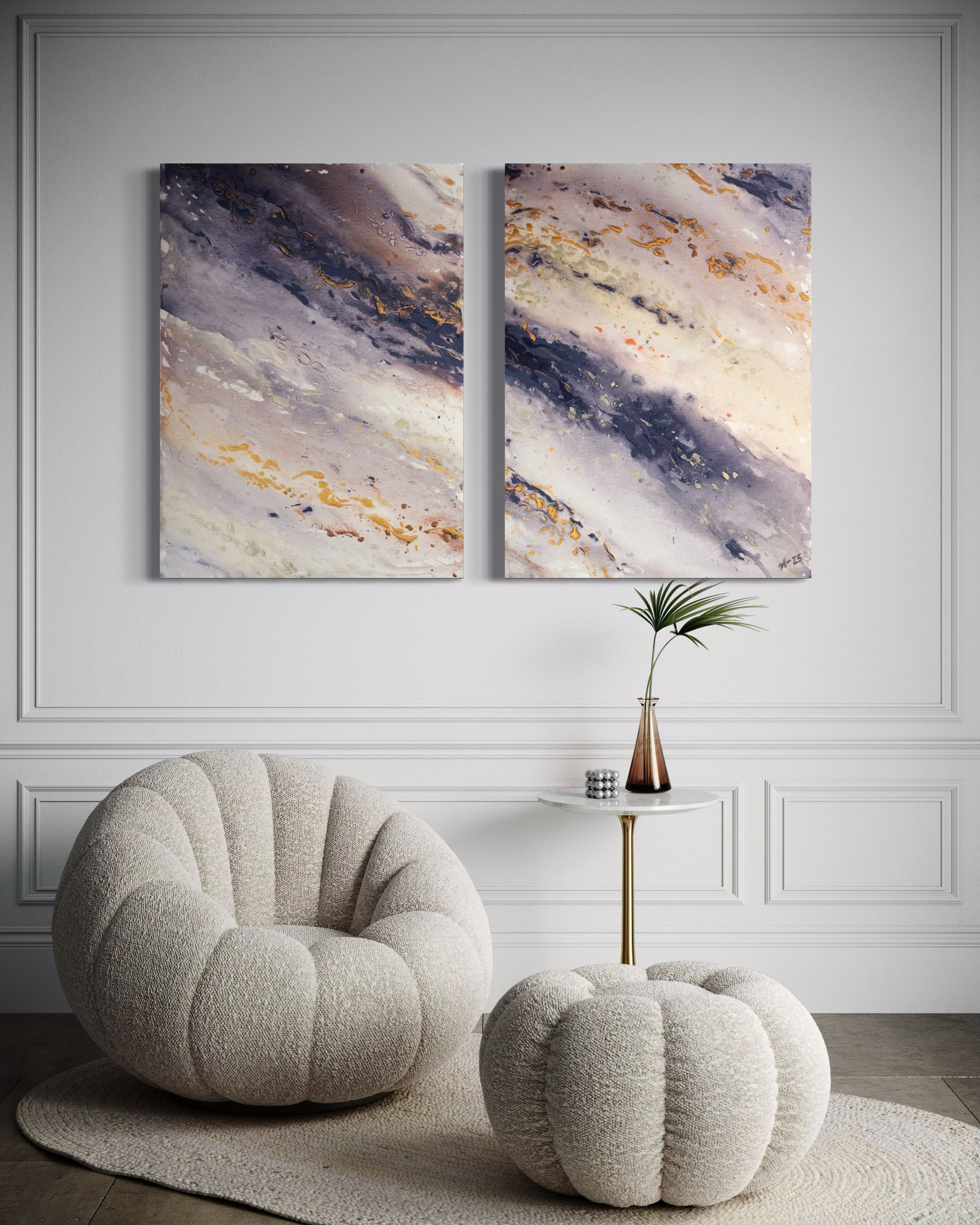 Fine Art Paper Print: Marble Wave Piece 1