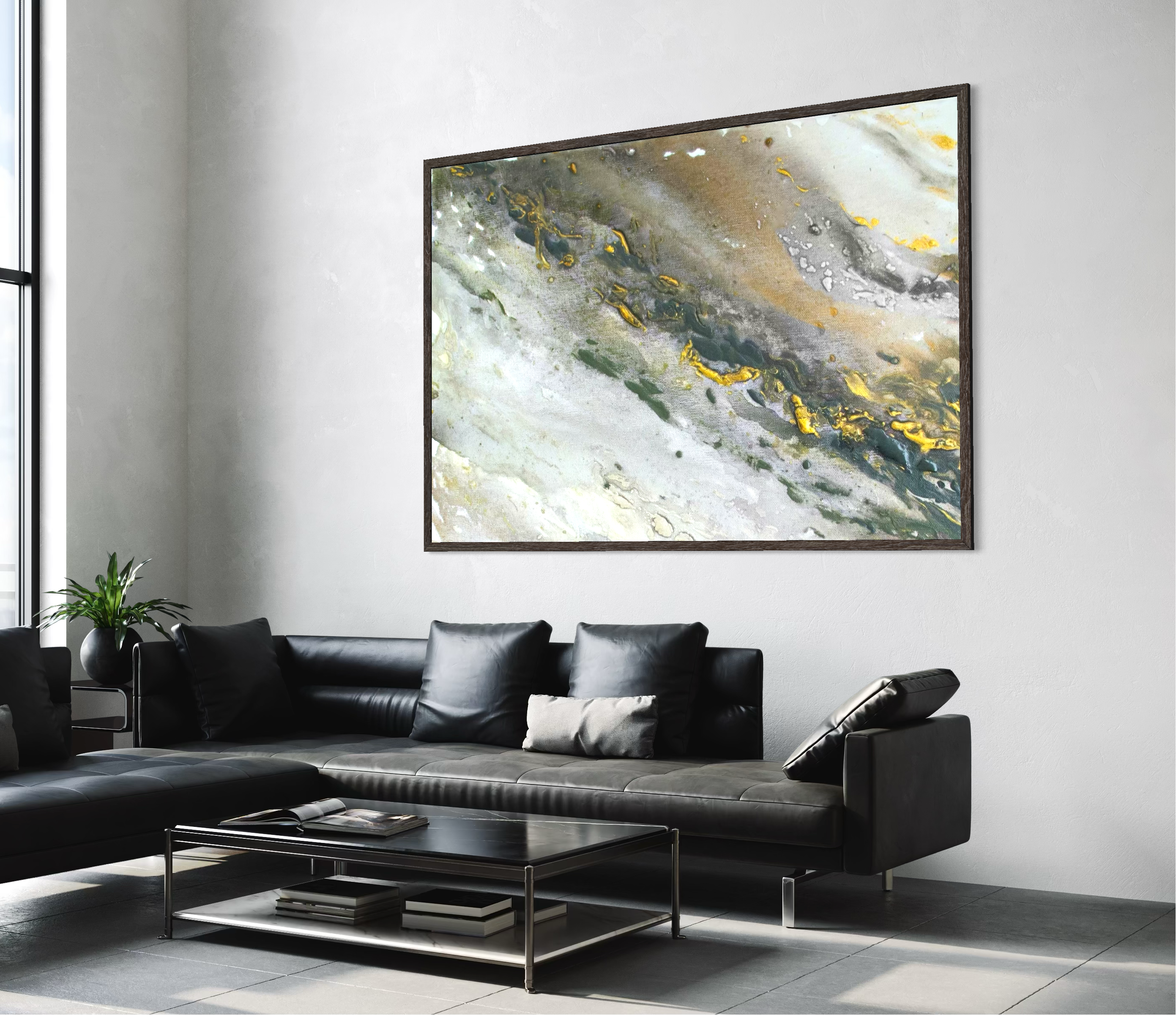 Canvas Print: "Marble Wave Gray"