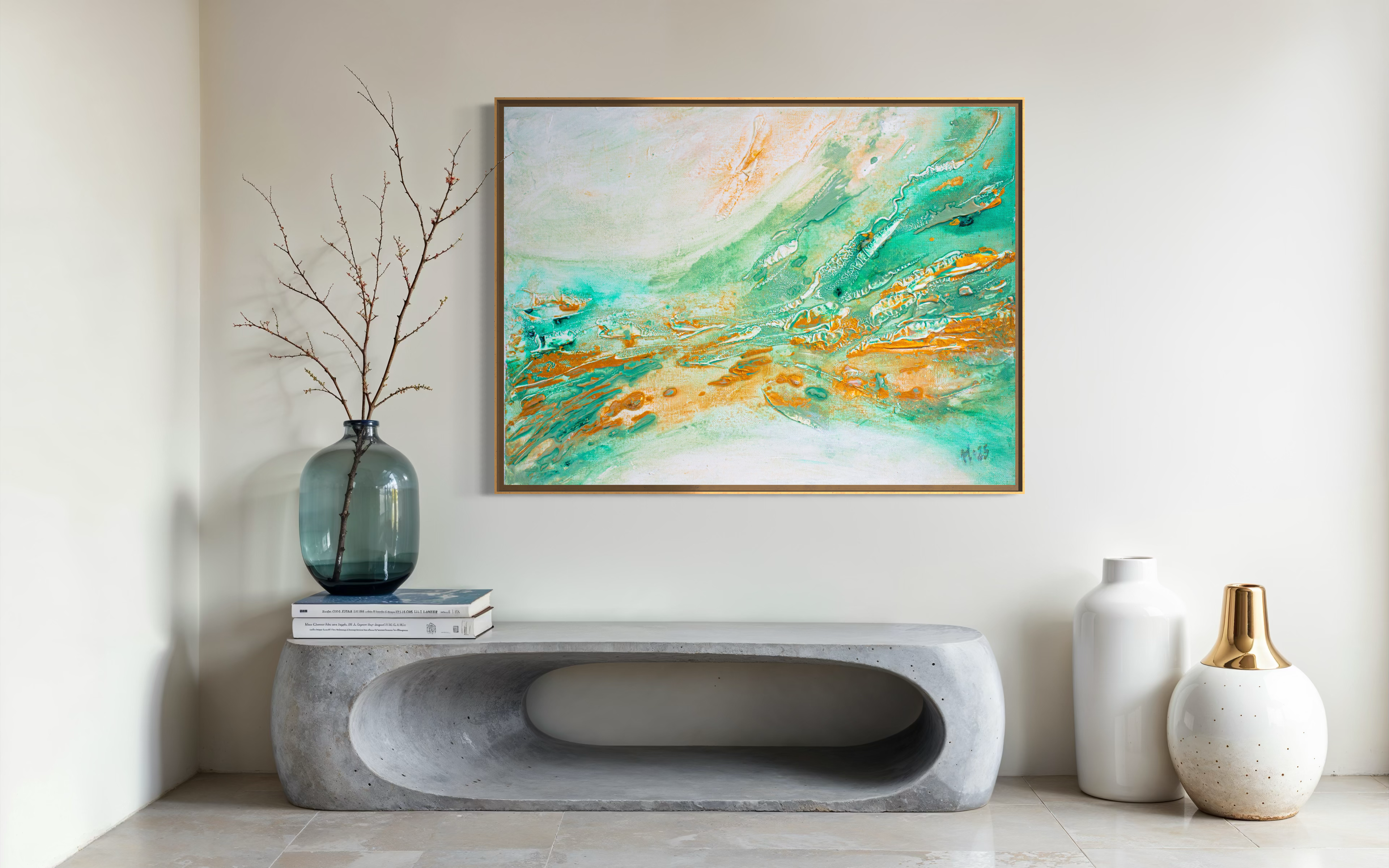 Konstpapperstryck: "Golden Current"