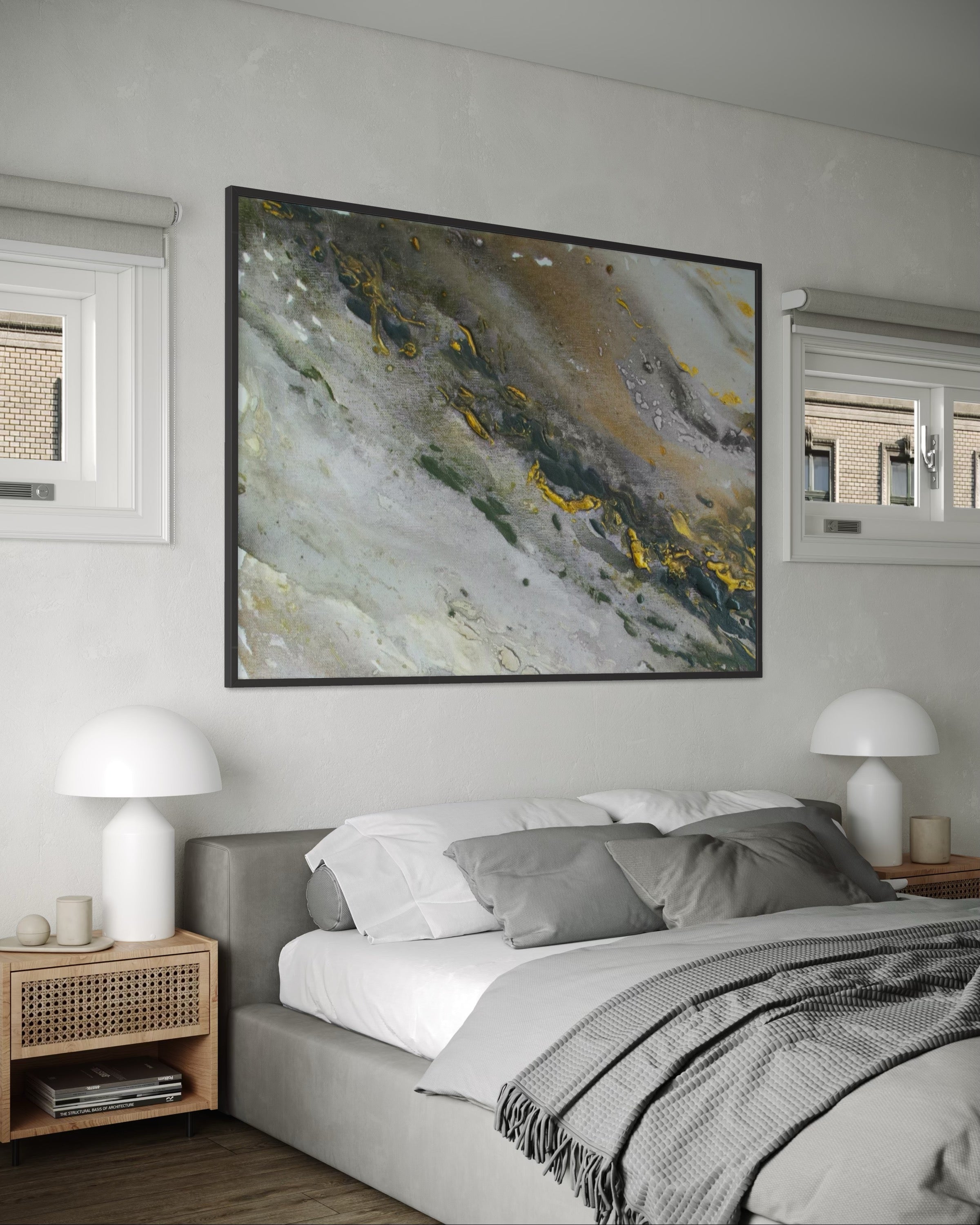 Canvas Print: "Marble wave gray"