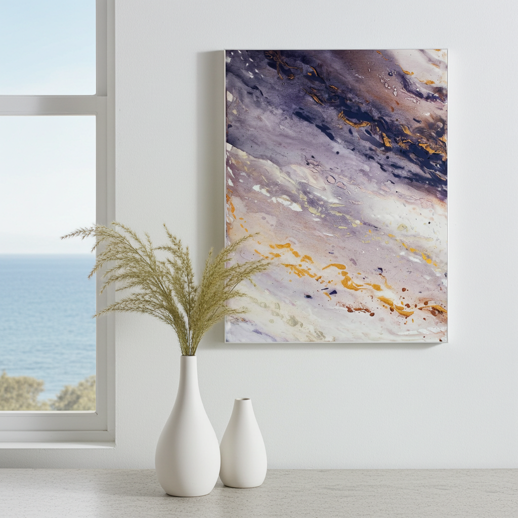 Fine Art Paper Print: Marble Wave Piece 1