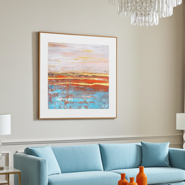 Canvas Print Abstract Landscape Orange Gold - Autumn is Coming | Swedish Wall Art