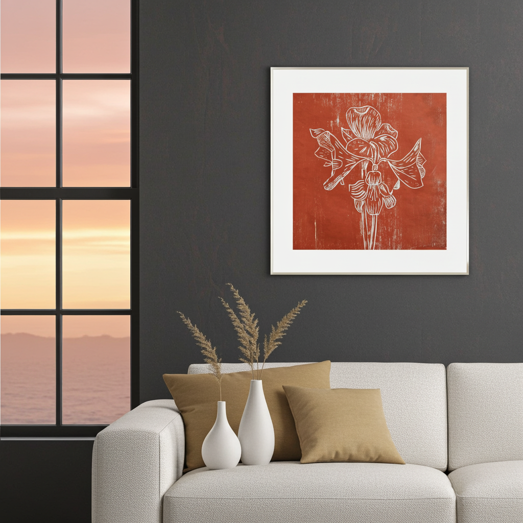 Fine Art Paper Print: "Red Amaryllis"